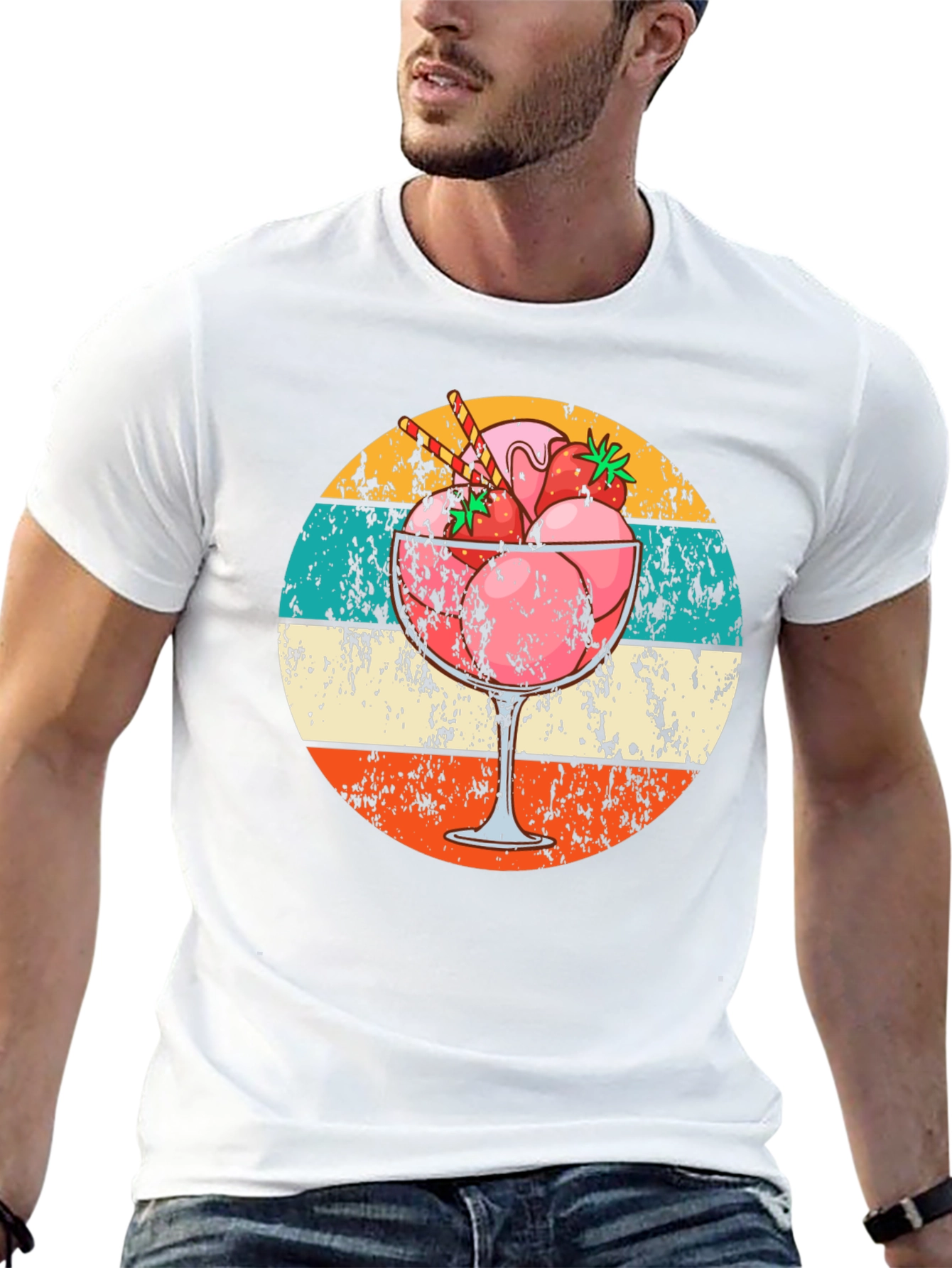 Retro Strawberry Sundae Graphic Tee