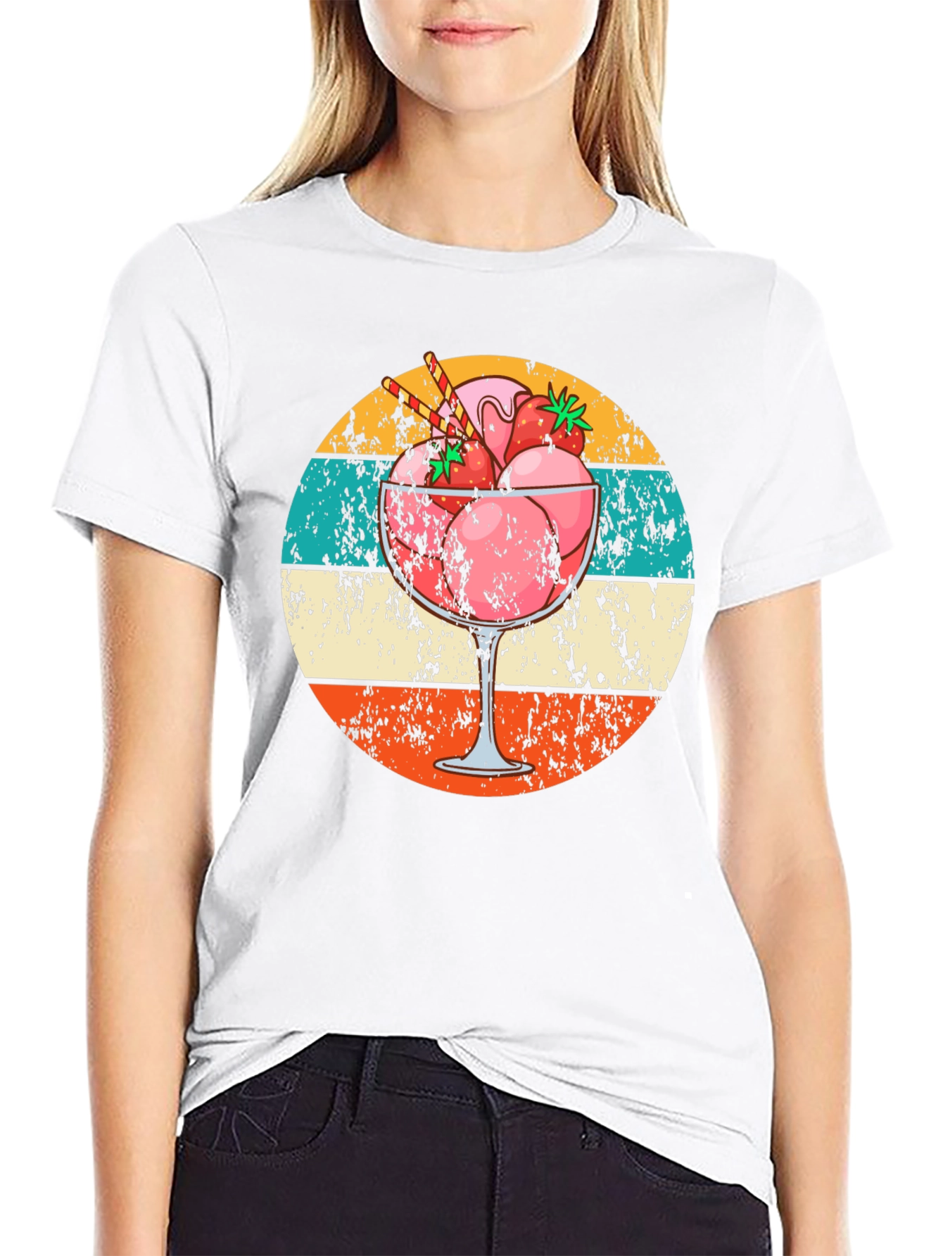 Retro Strawberry Sundae Graphic Tee