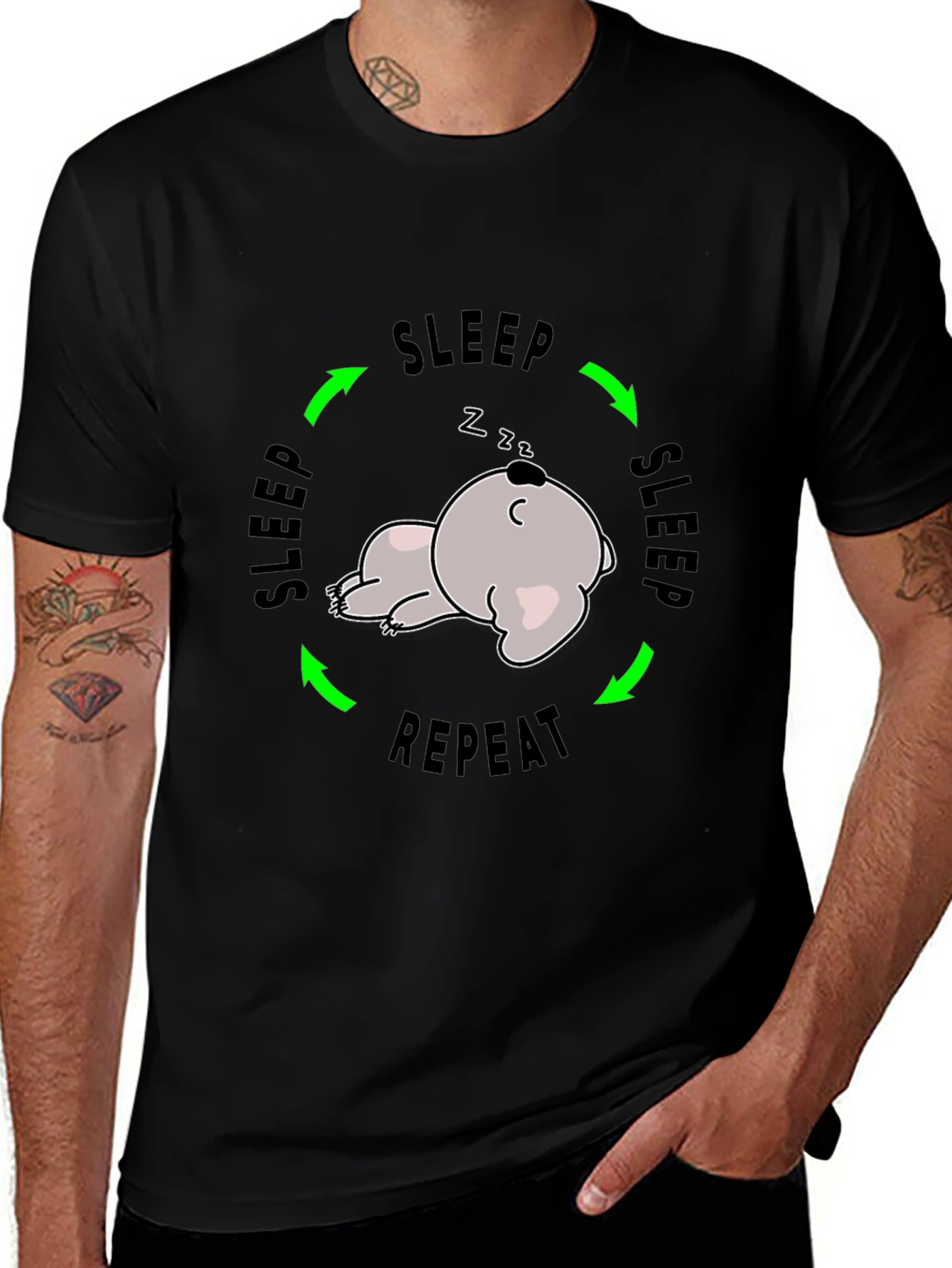 Sleep Repeat Funny Graphic T-Shirt