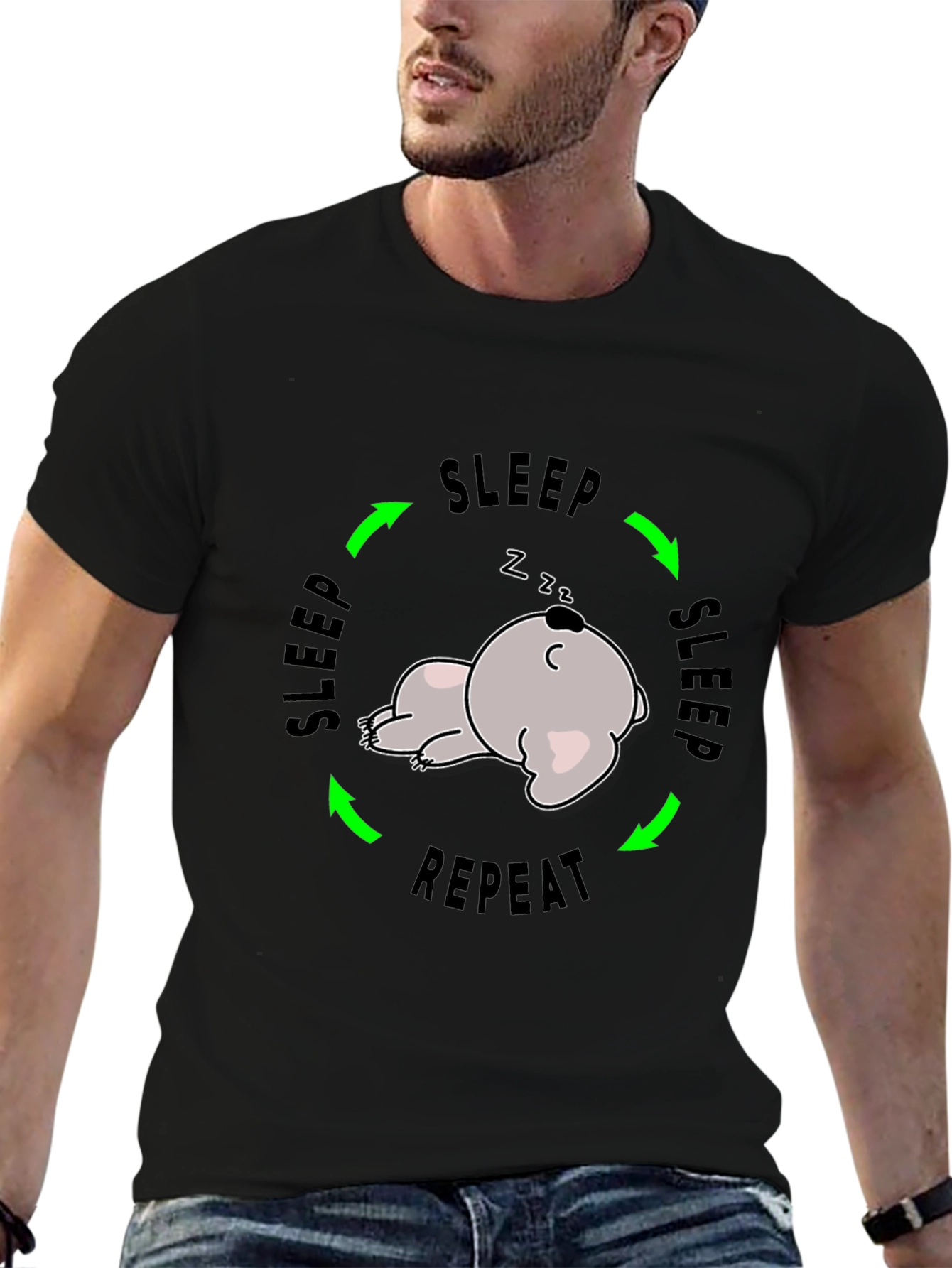 Sleep Repeat Funny Graphic T-Shirt