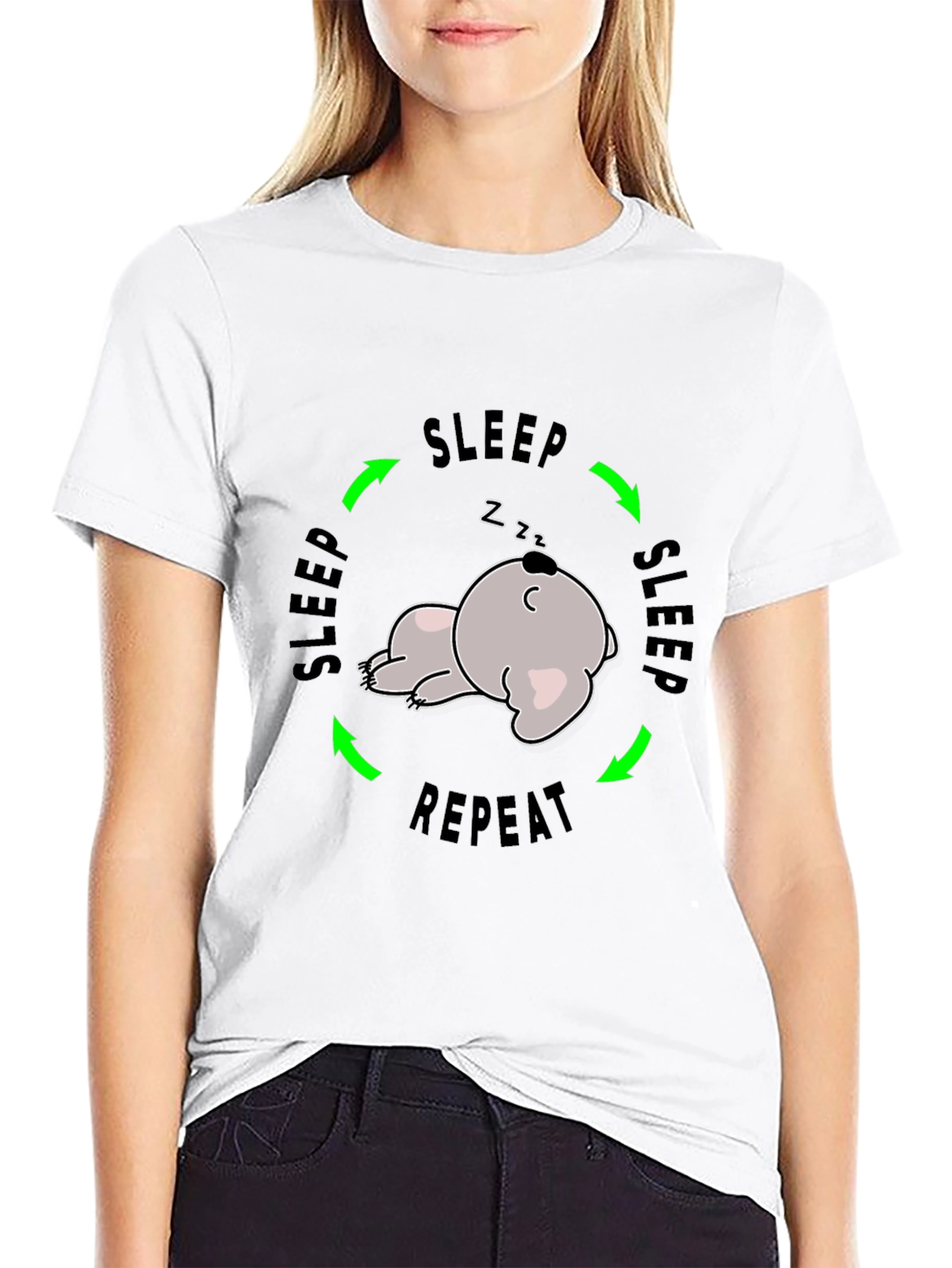 Sleep Repeat Funny Graphic T-Shirt