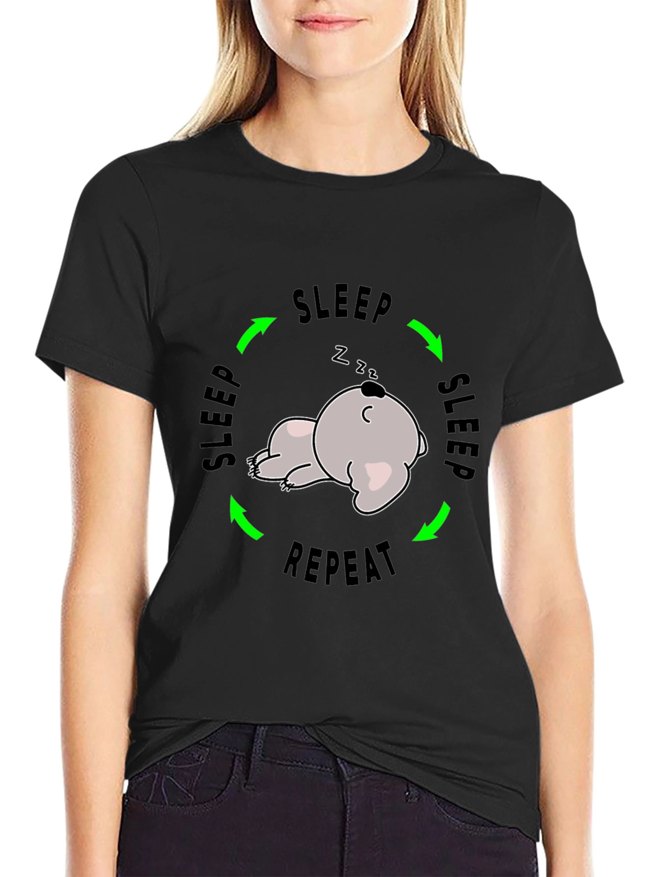 Sleep Repeat Funny Graphic T-Shirt