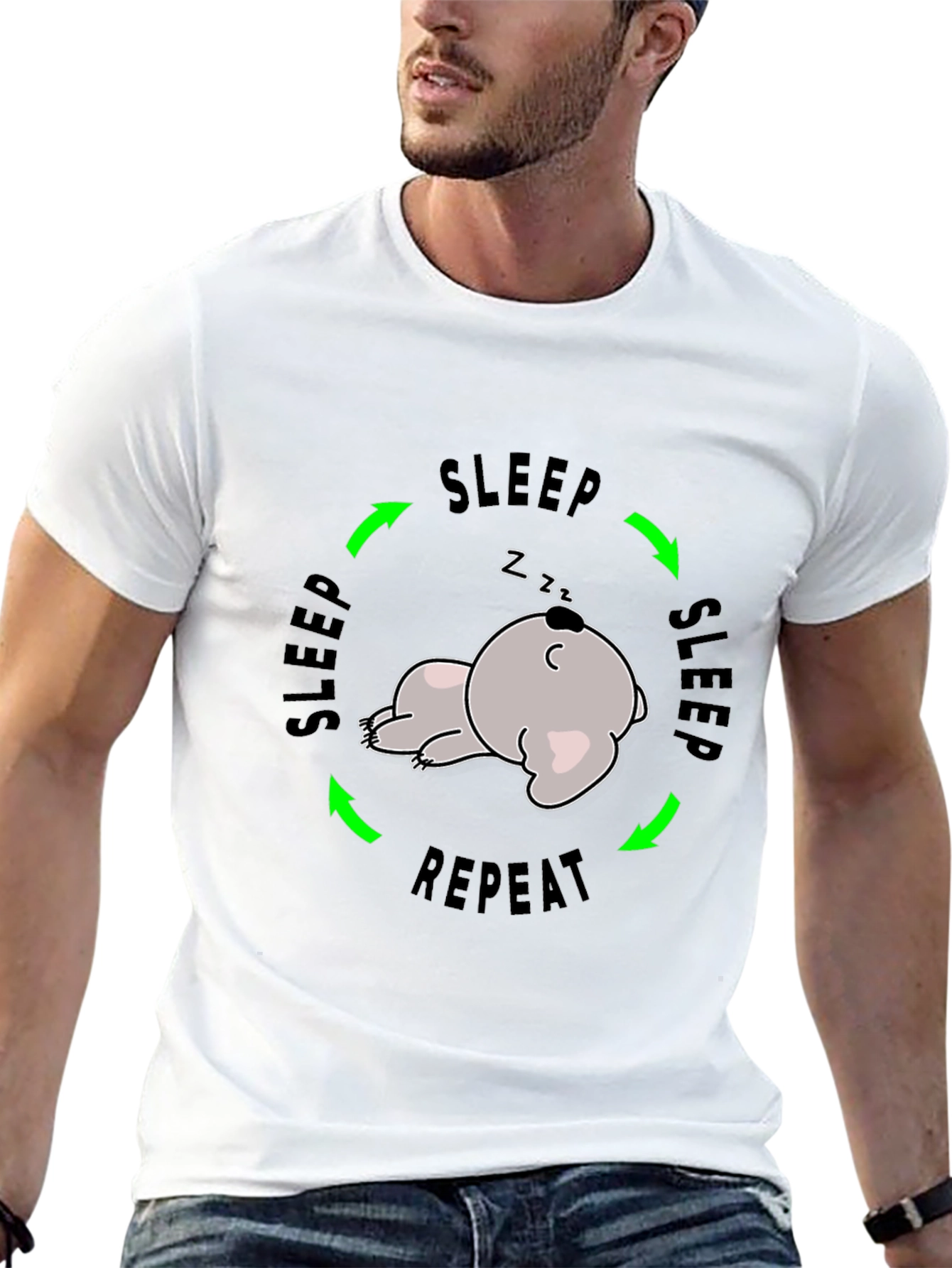 Sleep Repeat Funny Graphic T-Shirt