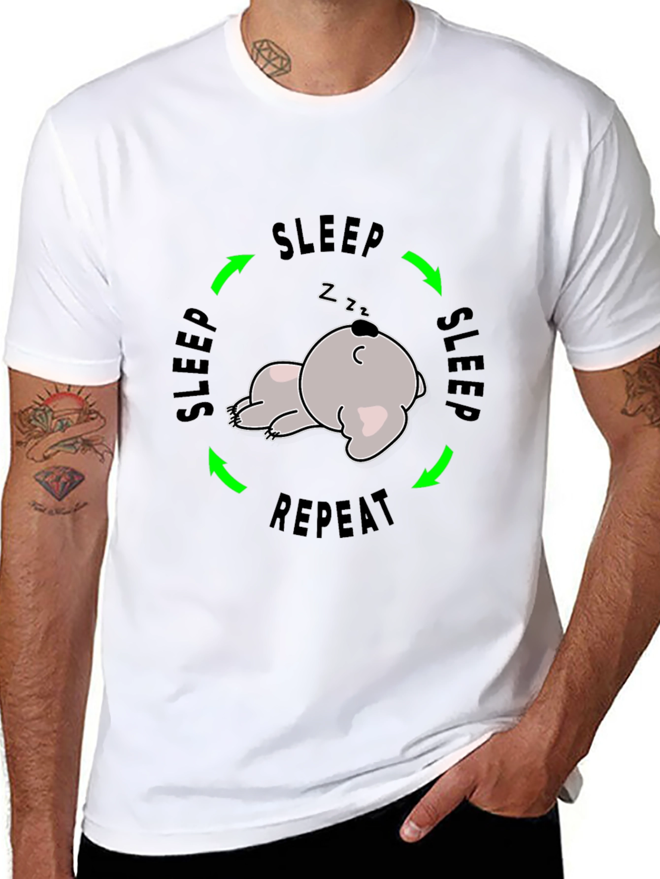 Sleep Repeat Funny Graphic T-Shirt