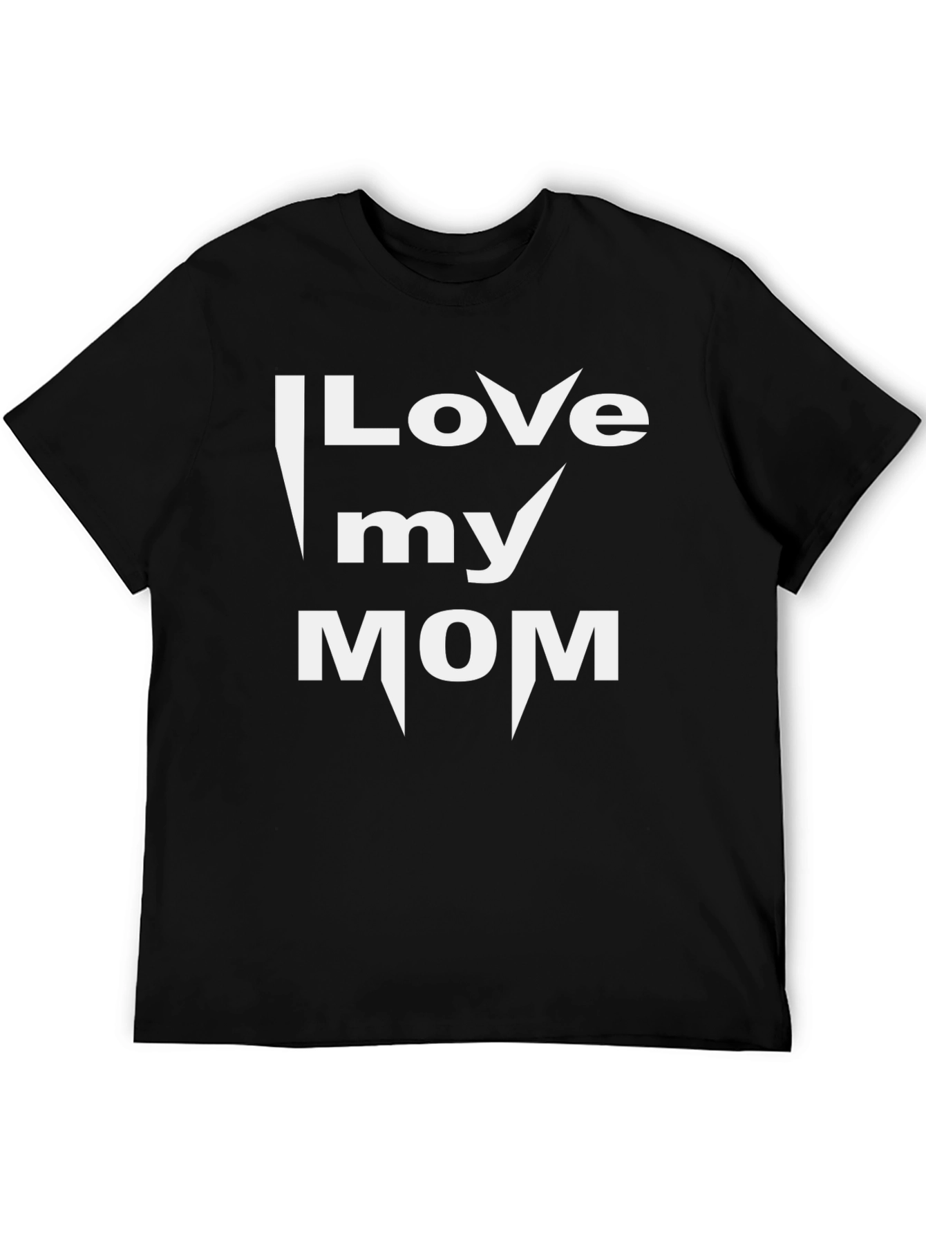 I Love My Mom Graphic T-Shirt - Black