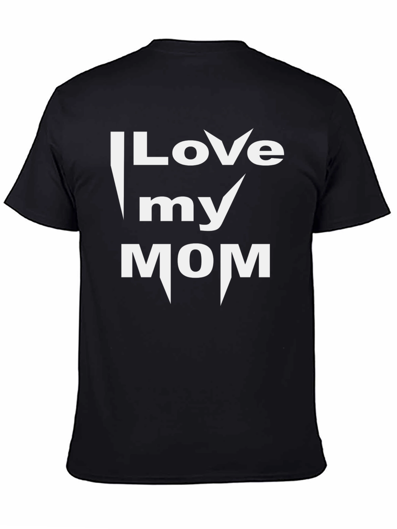 I Love My Mom Graphic T-Shirt - Black