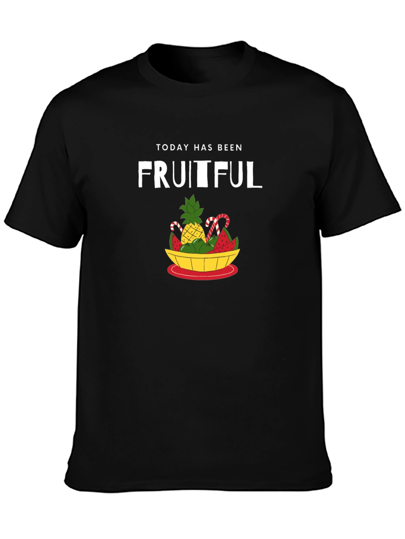 Fruitful Day Graphic T-Shirt - Black Cotton Tee