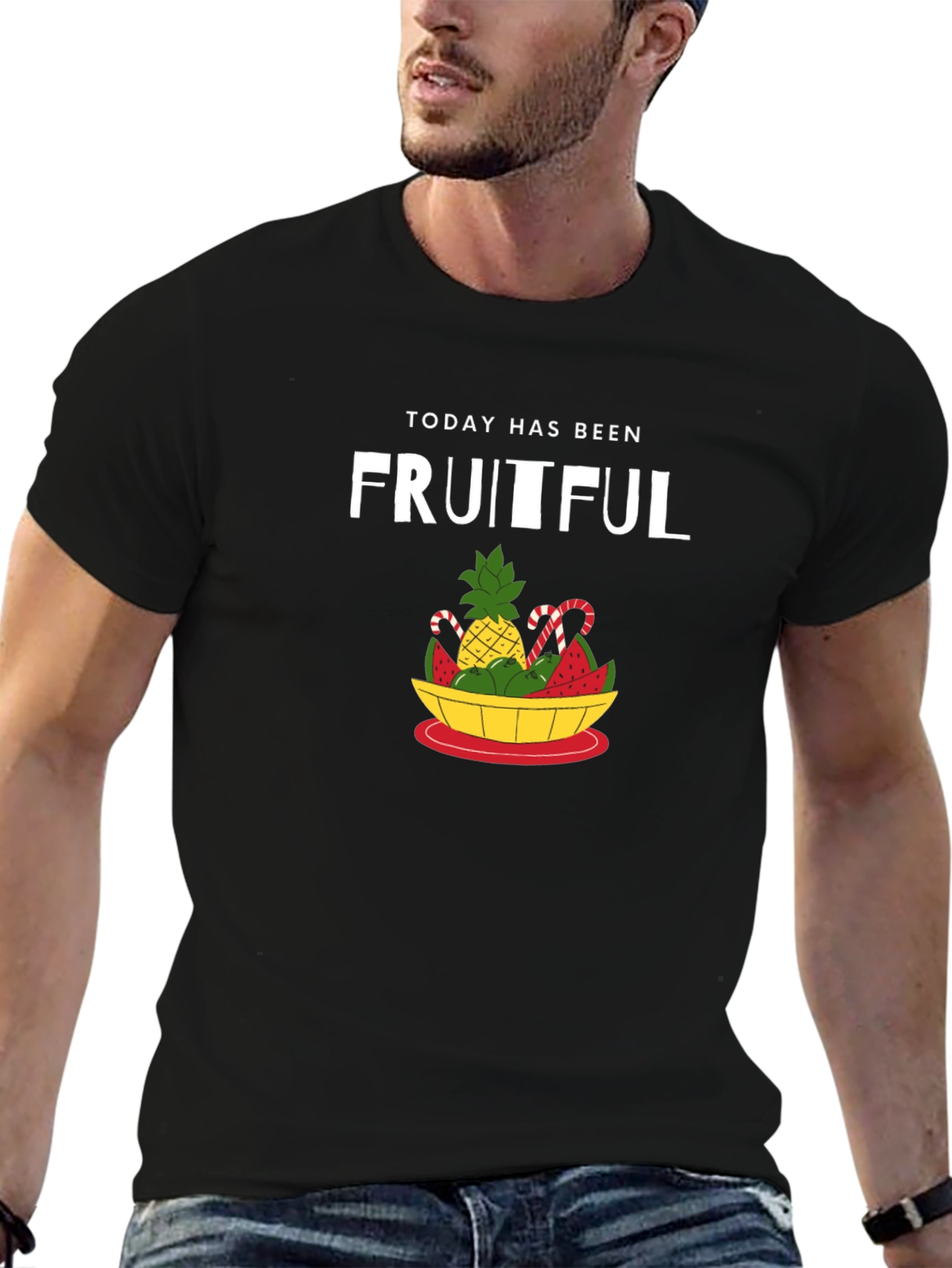 Fruitful Day Graphic T-Shirt - Black Cotton Tee