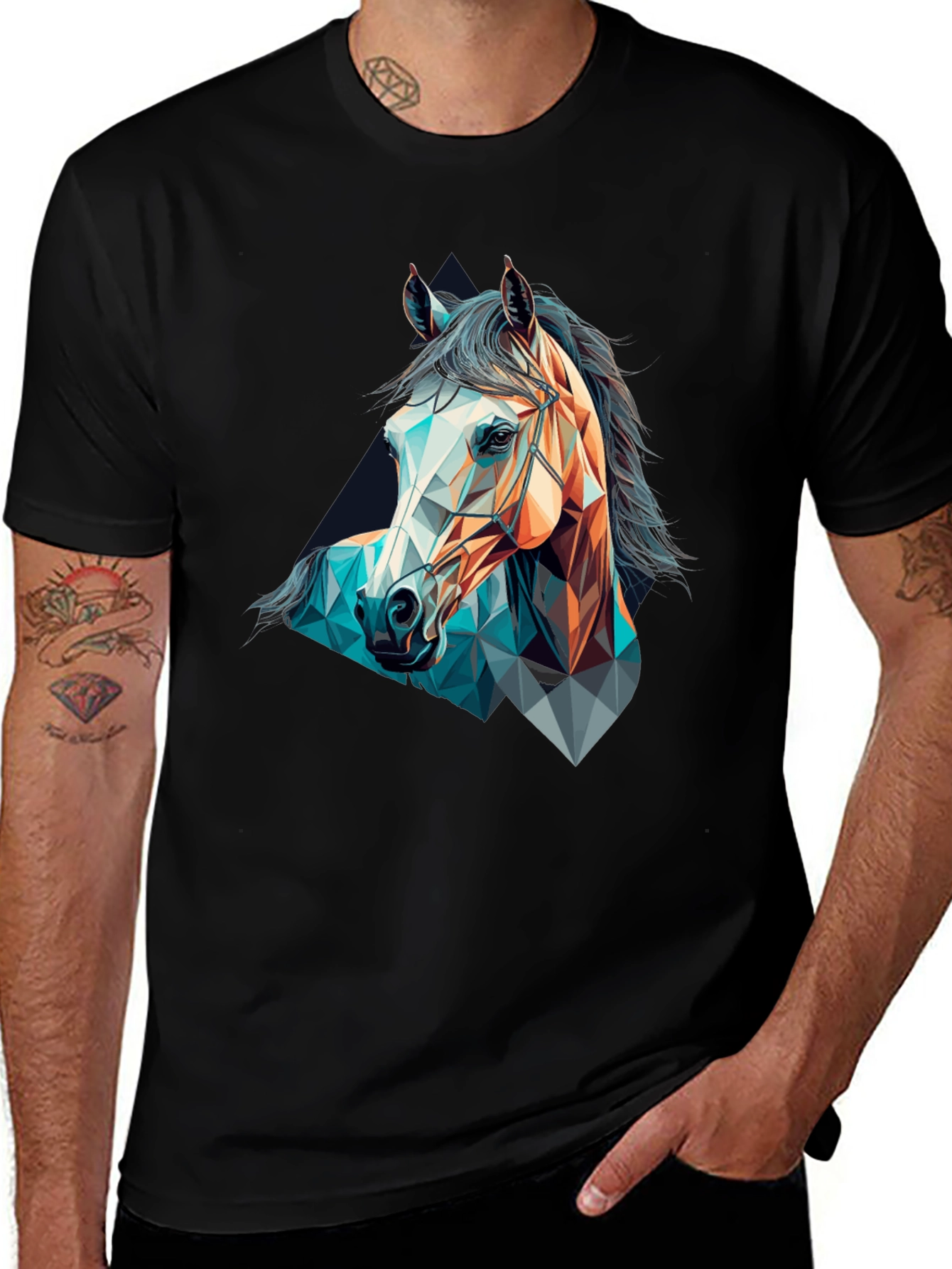 Geometric Horse Graphic T-Shirt