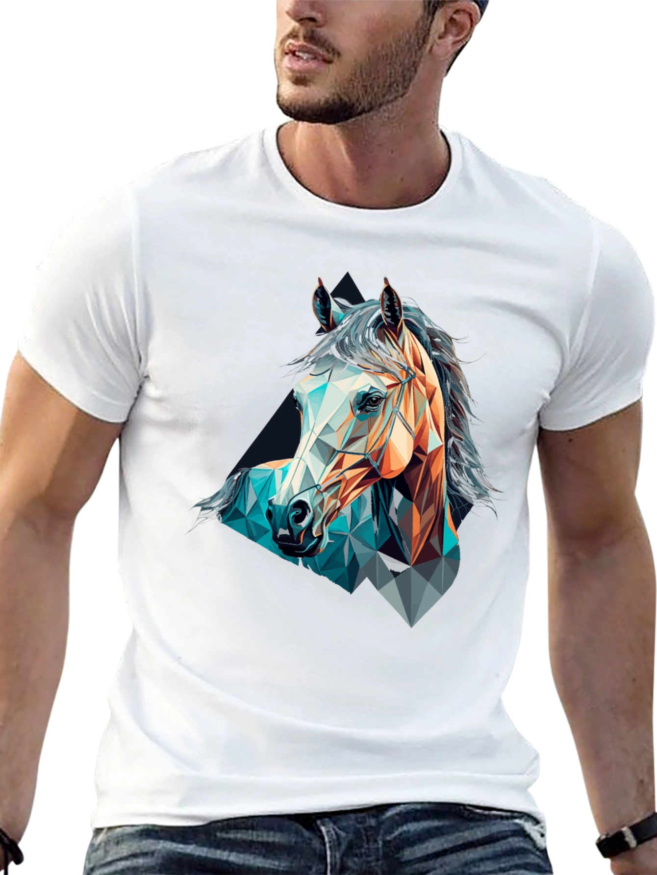Geometric Horse Graphic T-Shirt