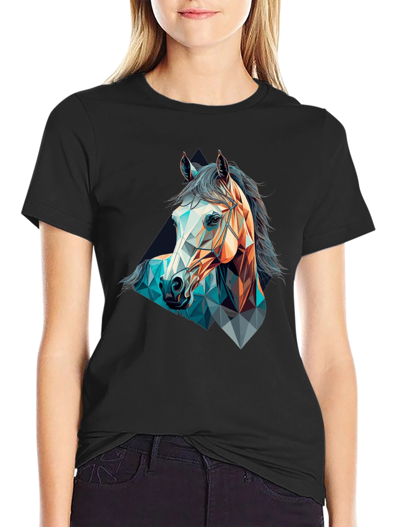 Geometric Horse Graphic T-Shirt