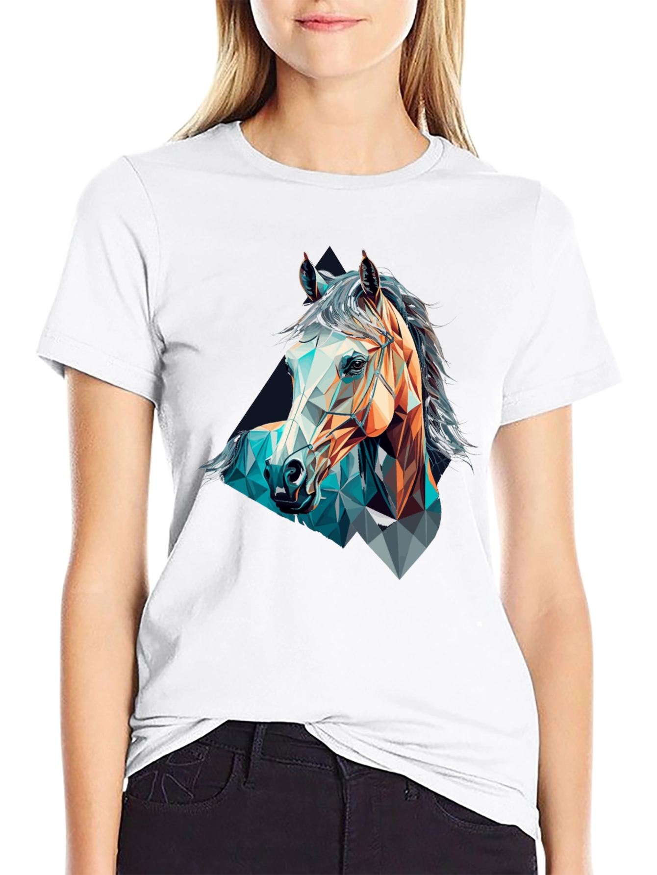 Geometric Horse Graphic T-Shirt