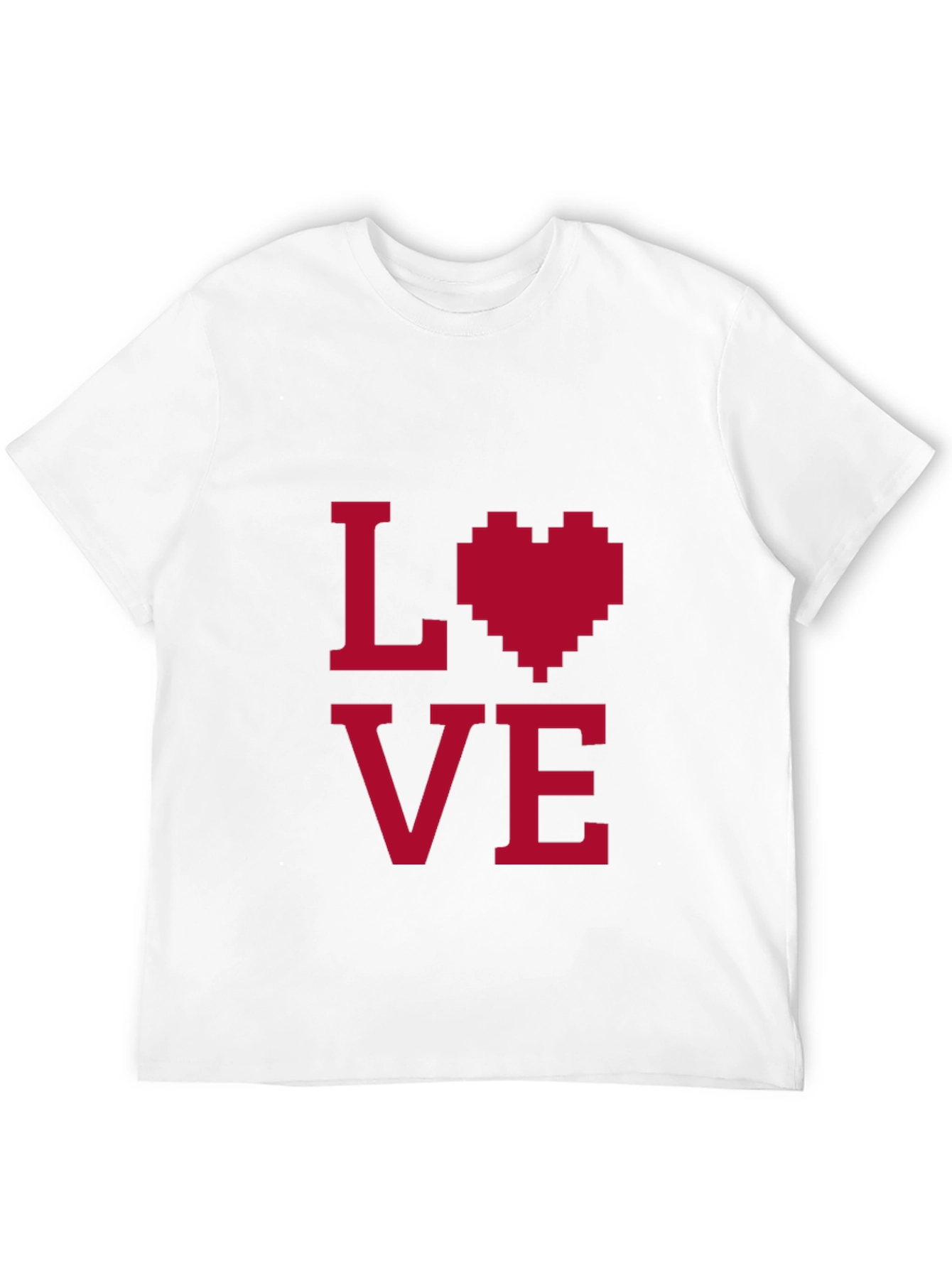 Love Pixel Heart Graphic Tee - Black