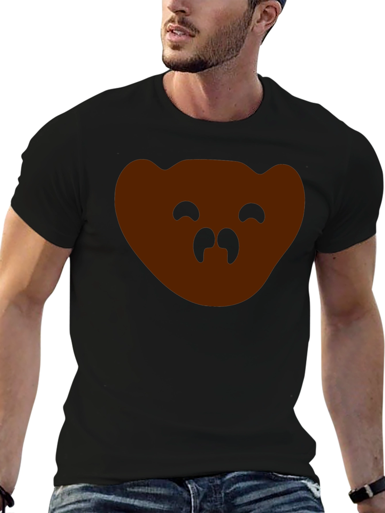 Bear Face Graphic Tee - Mens Black T-Shirt