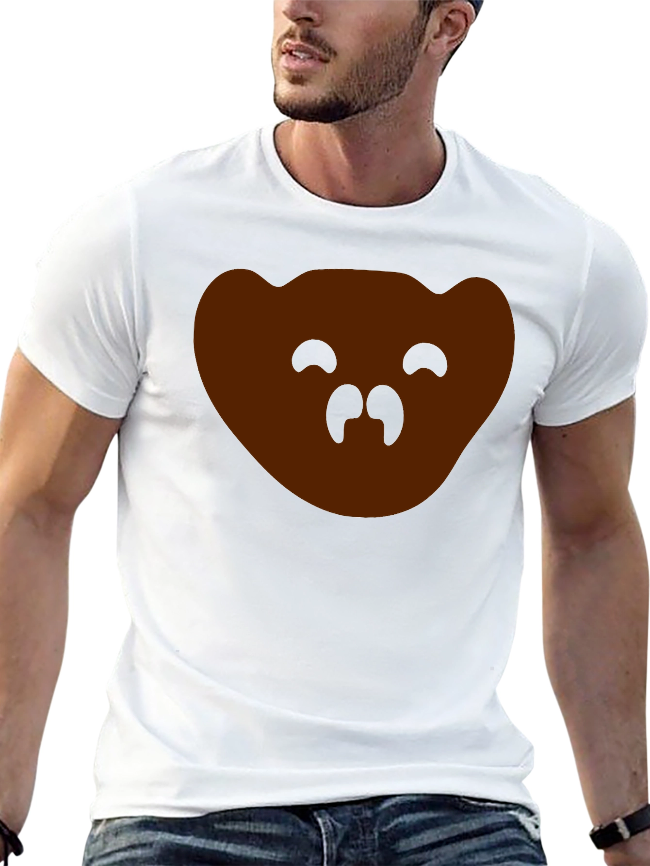 Bear Face Graphic Tee - Mens Black T-Shirt