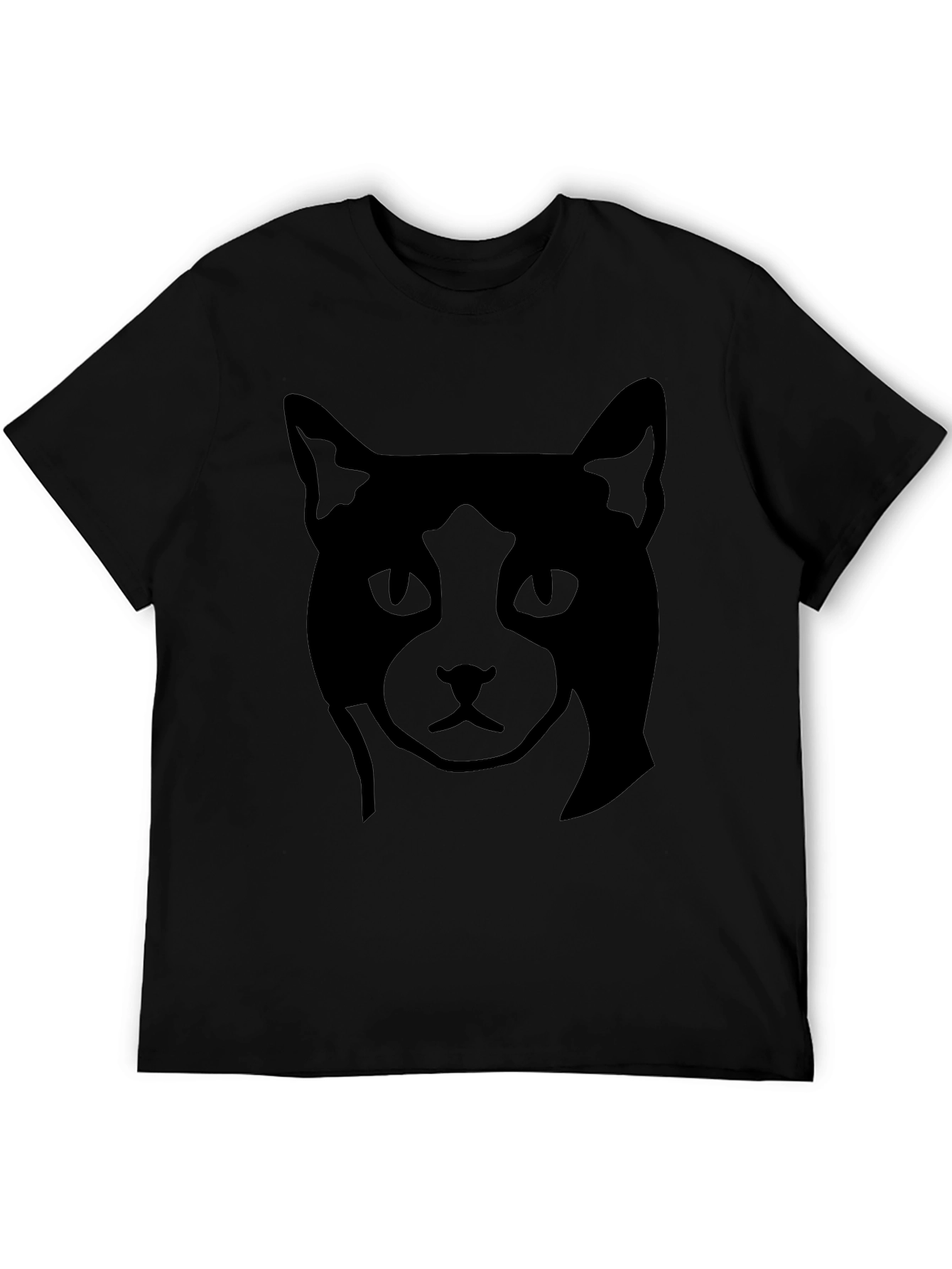 Cool Cat Graphic Tee - Black Cotton Casual Wear