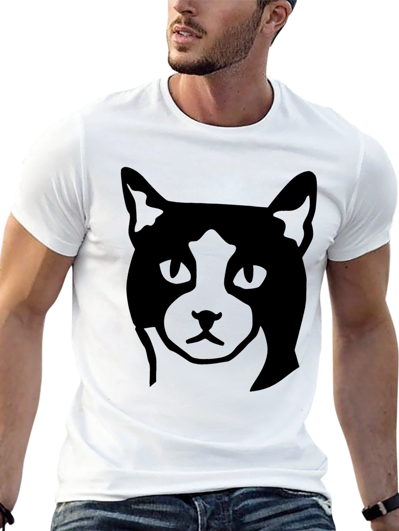 Cool Cat Graphic Tee - Black Cotton Casual Wear