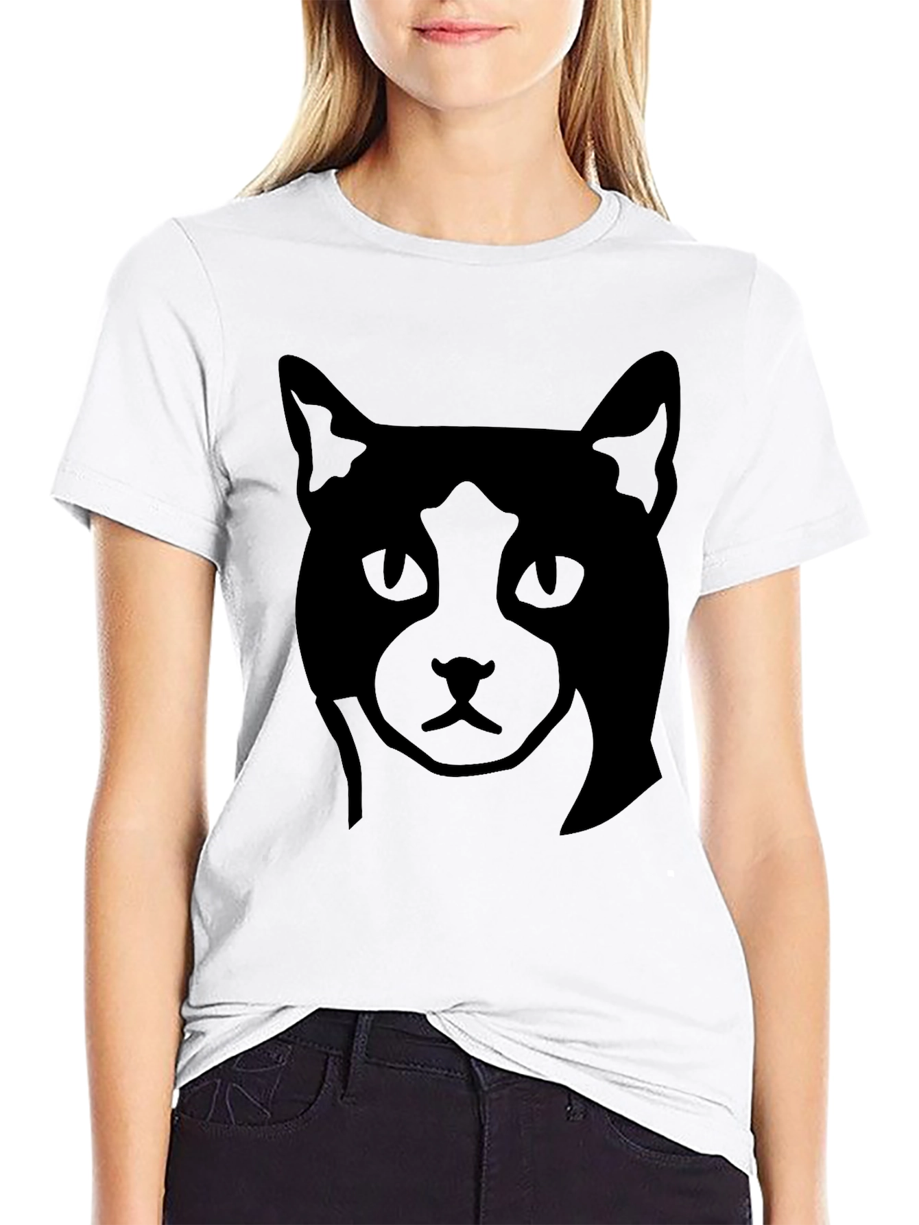 Cool Cat Graphic Tee - Black Cotton Casual Wear