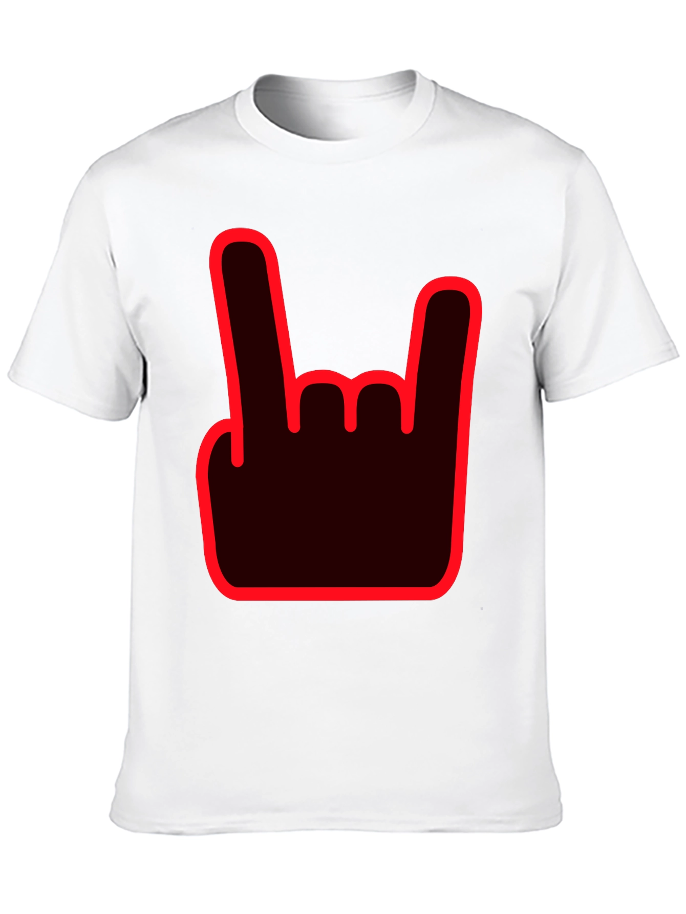 Rock On Hand Sign Black T-Shirt
