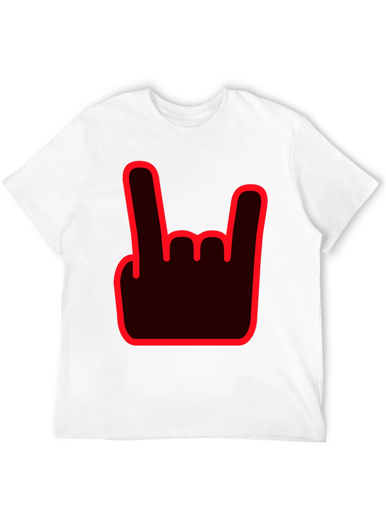 Rock On Hand Sign Black T-Shirt