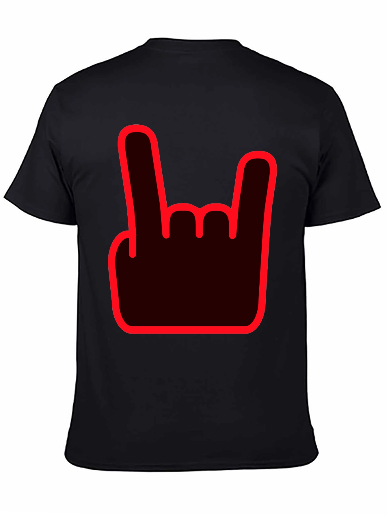 Rock On Hand Sign Black T-Shirt