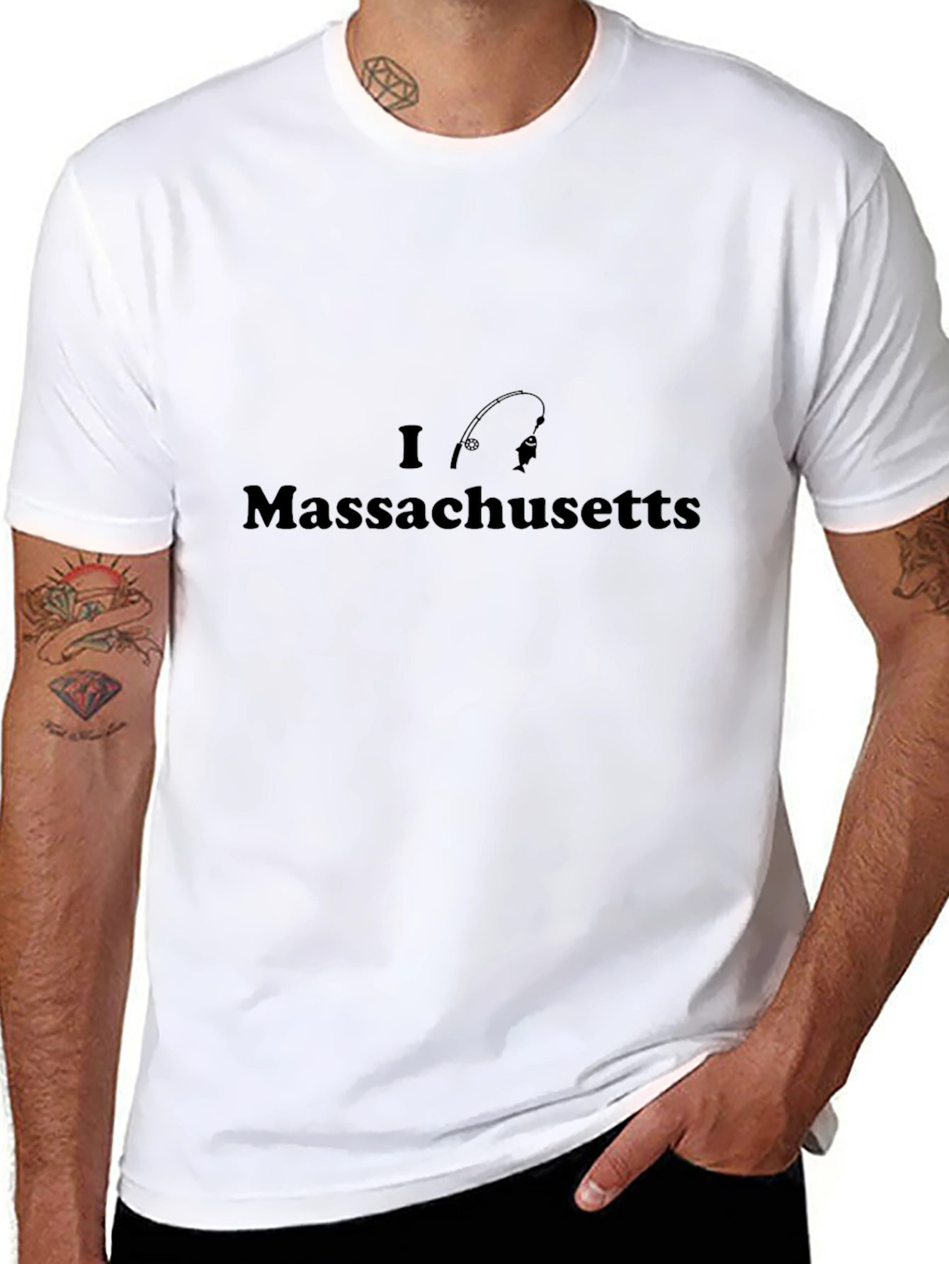 I Love Massachusetts Fishing T-Shirt