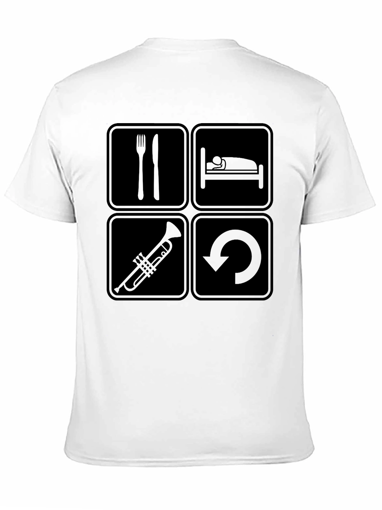 Eat Sleep Trumpet Repeat Black T-Shirt