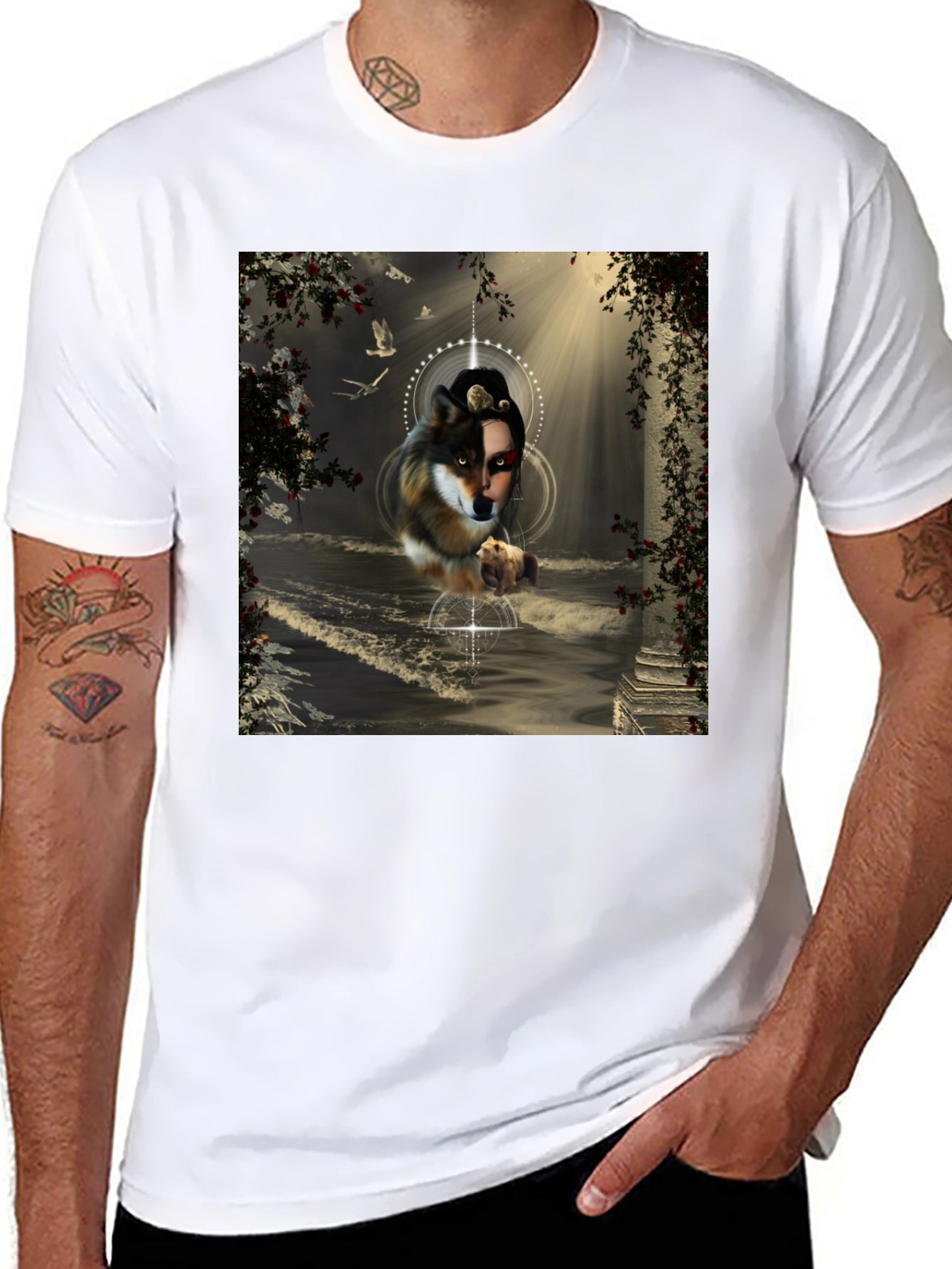 Wolf Spirit Graphic Tee - Unique Art Design