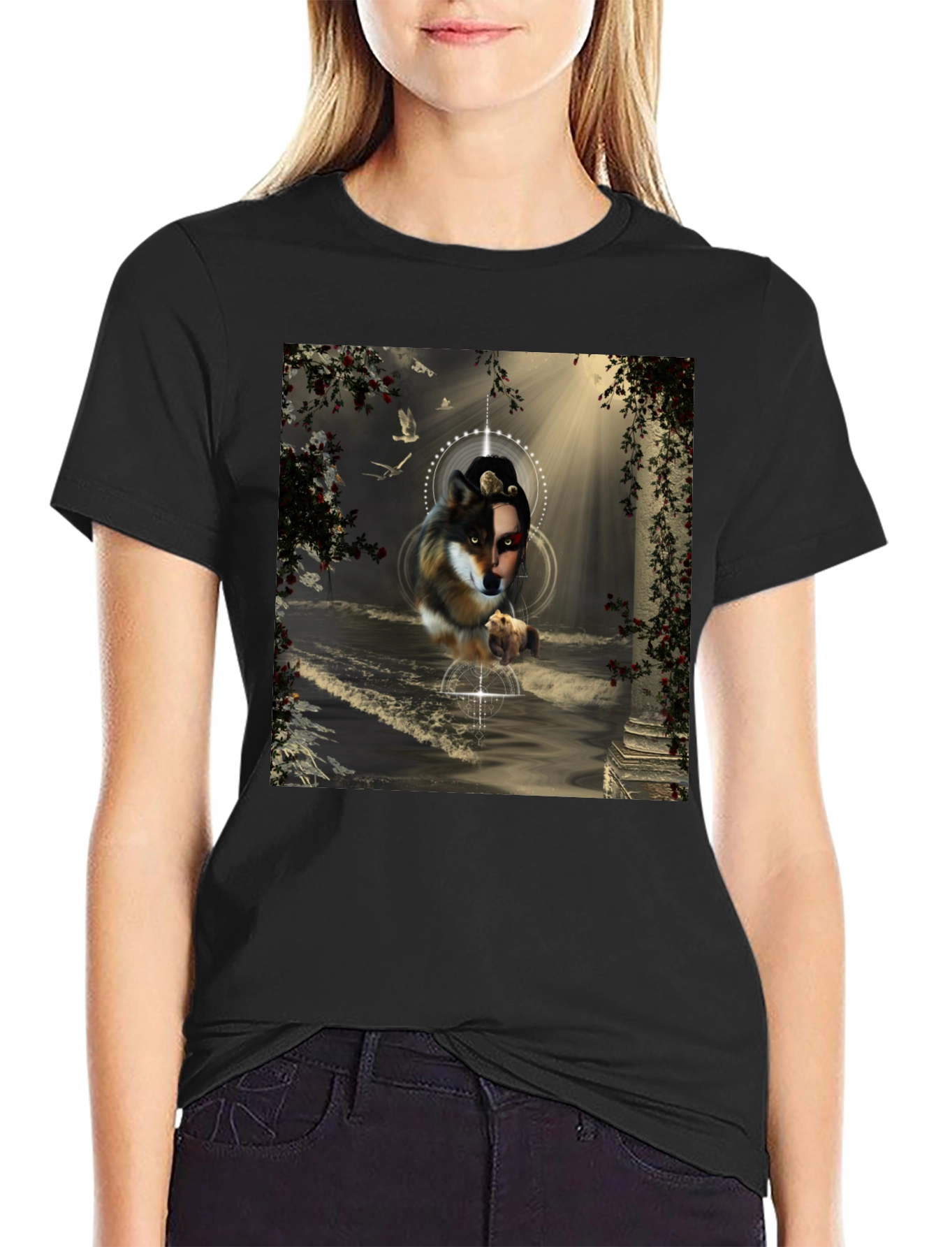 Wolf Spirit Graphic Tee - Unique Art Design