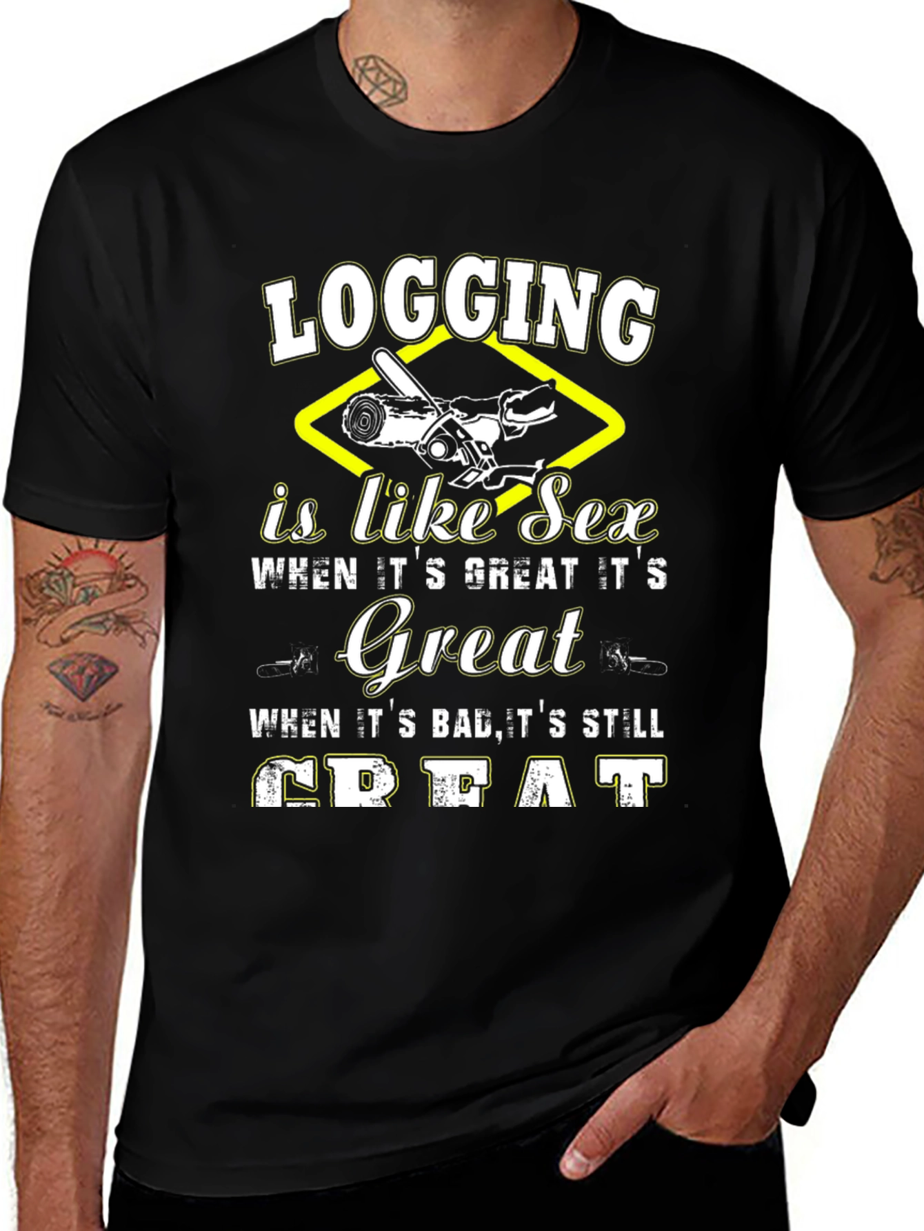 Logging Like Sex Funny Graphic T-Shirt