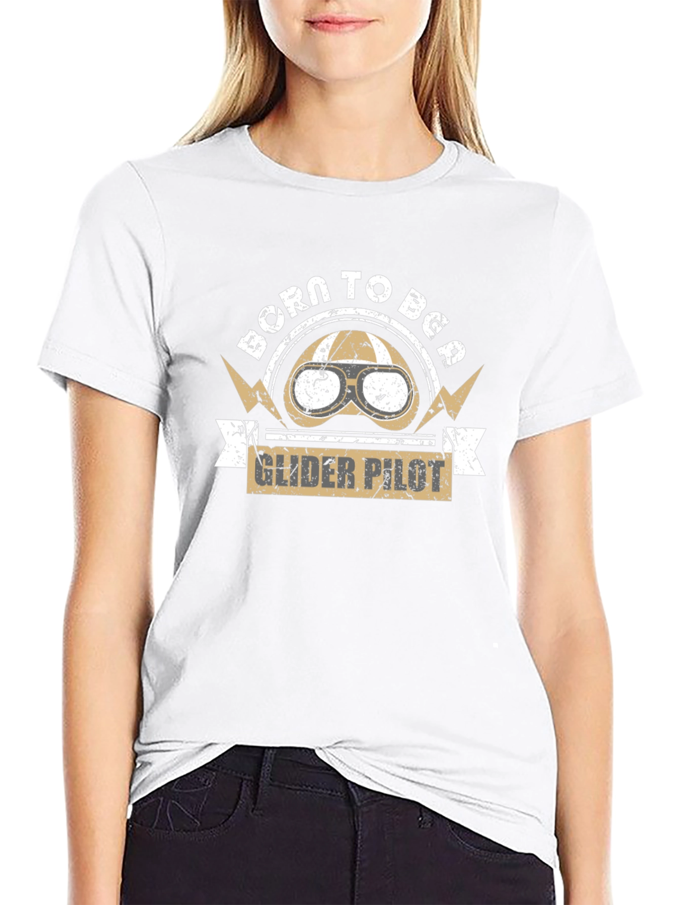 Born to Be Glider Pilot Black T-Shirt