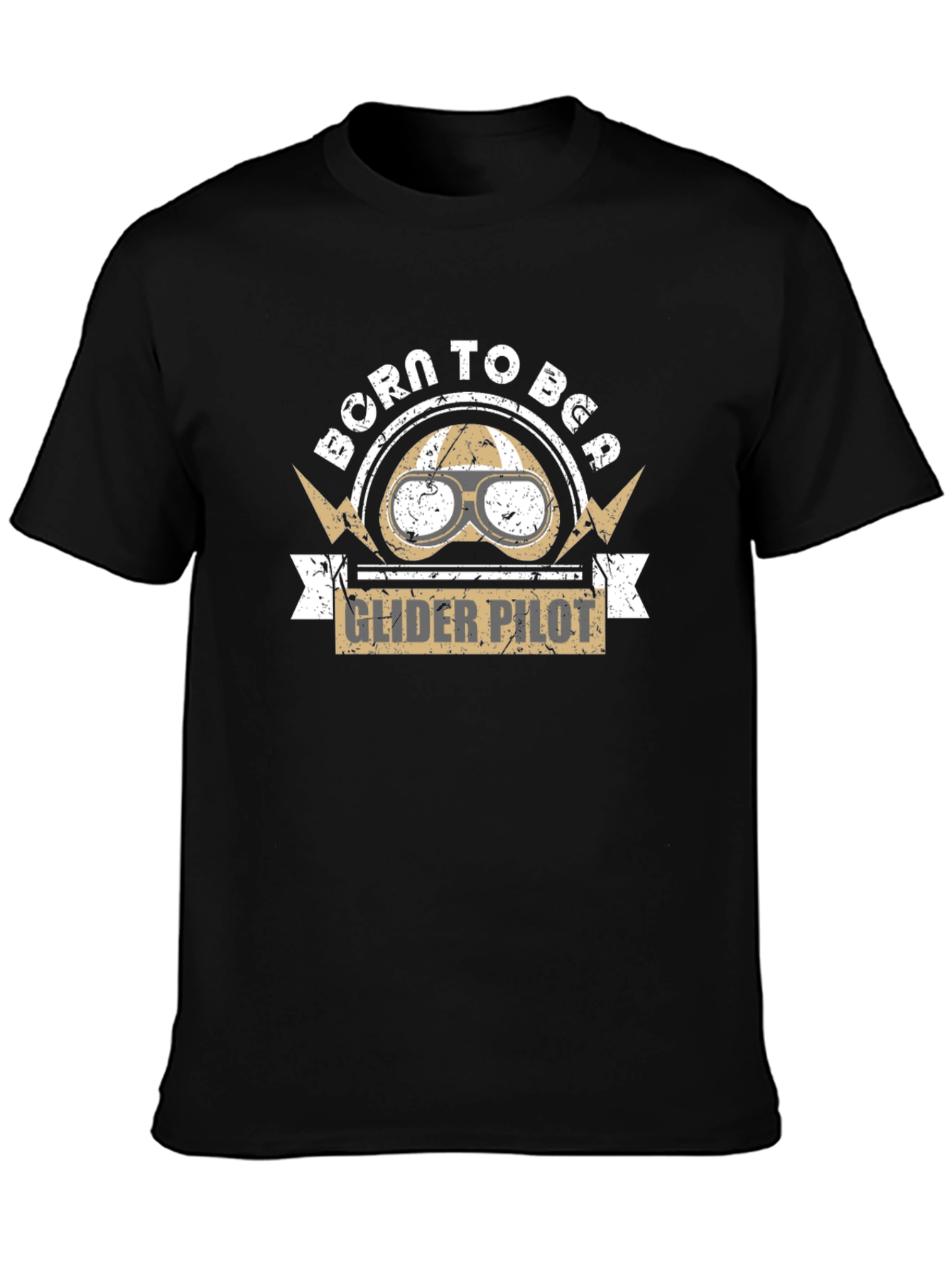 Born to Be Glider Pilot Black T-Shirt