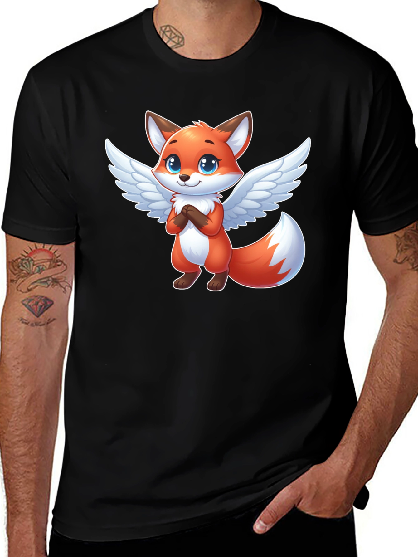 Cute Winged Fox Graphic Tee