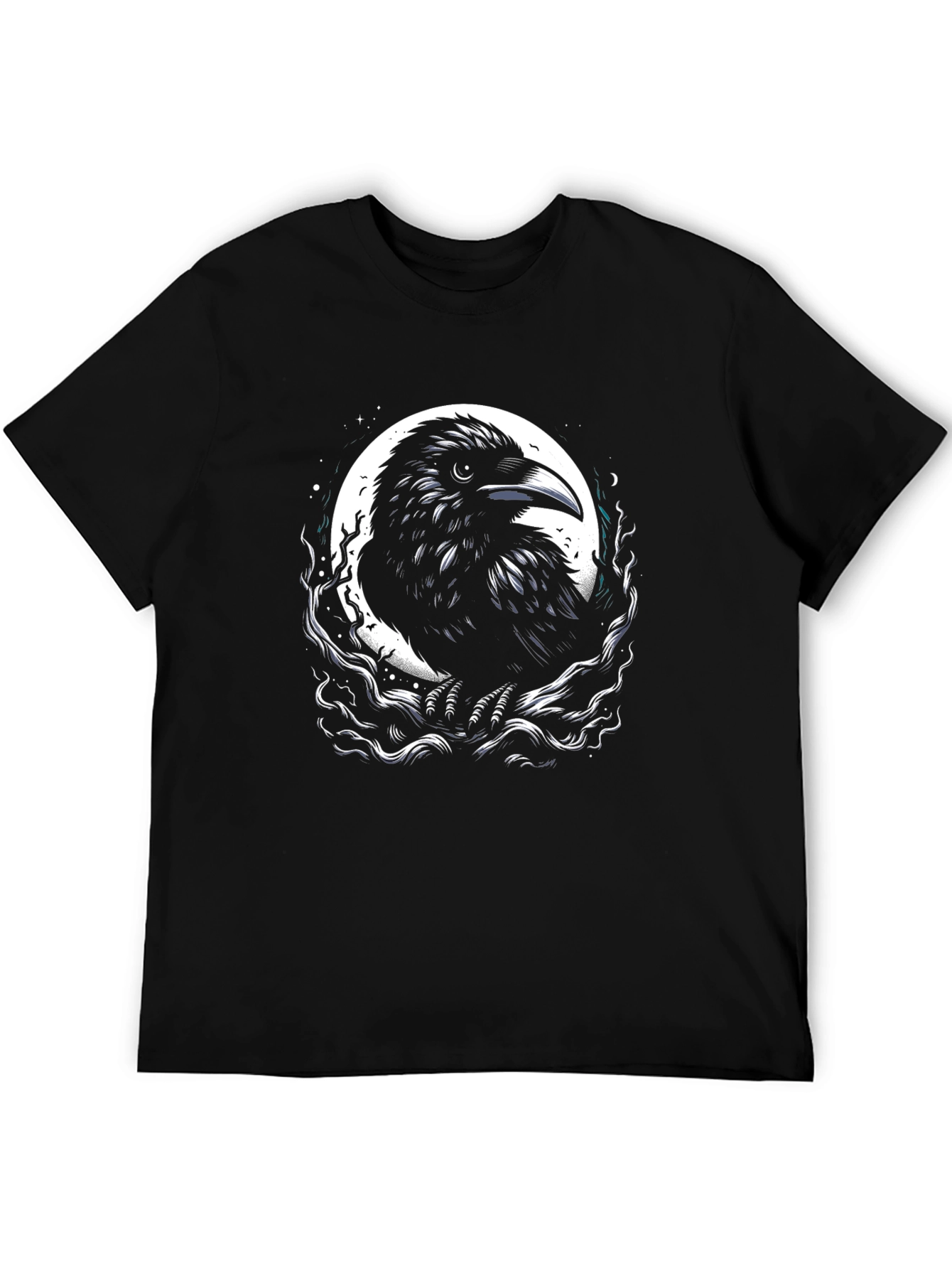 Raven Moon Graphic Tee - Black