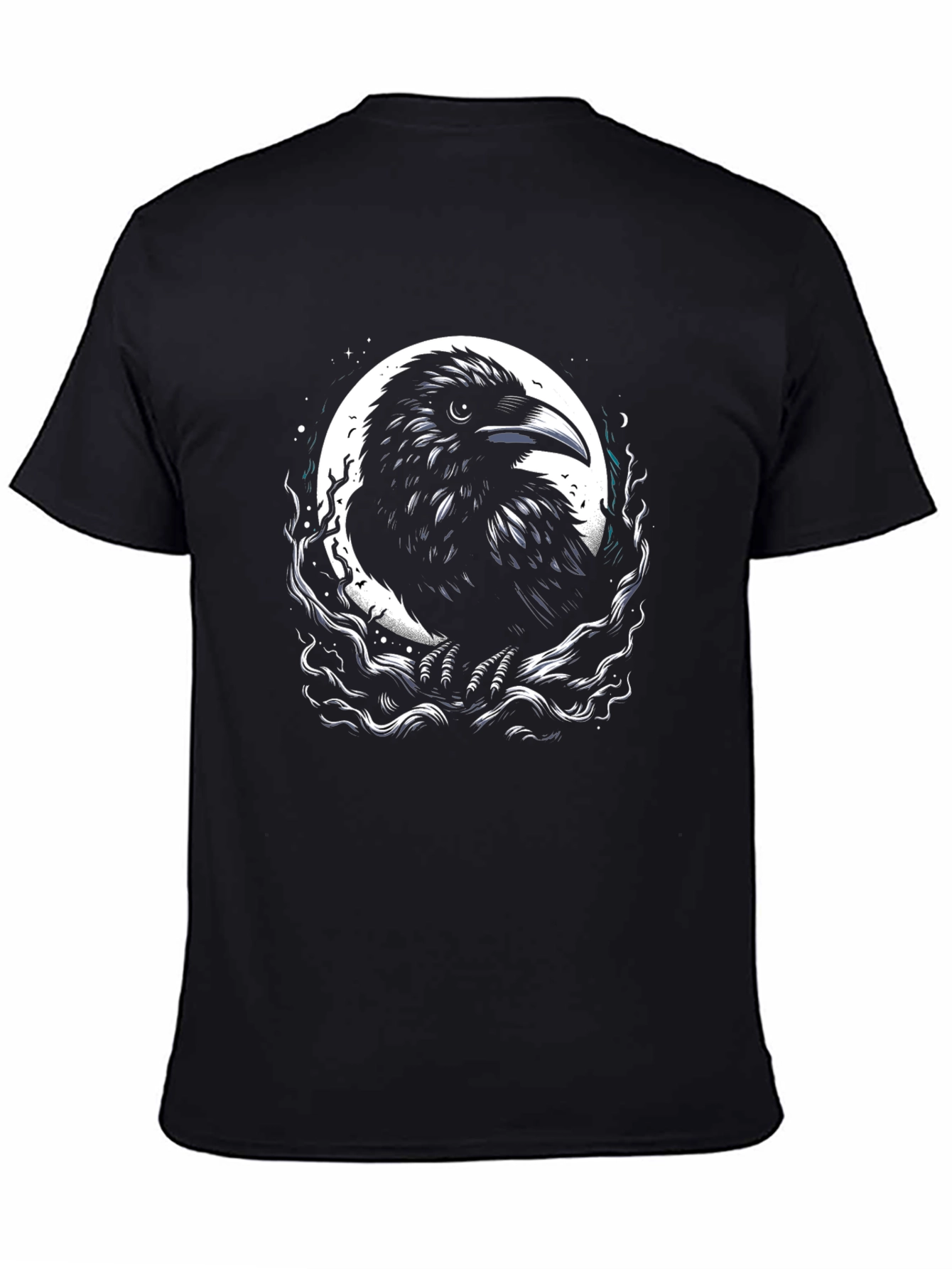 Raven Moon Graphic Tee - Black