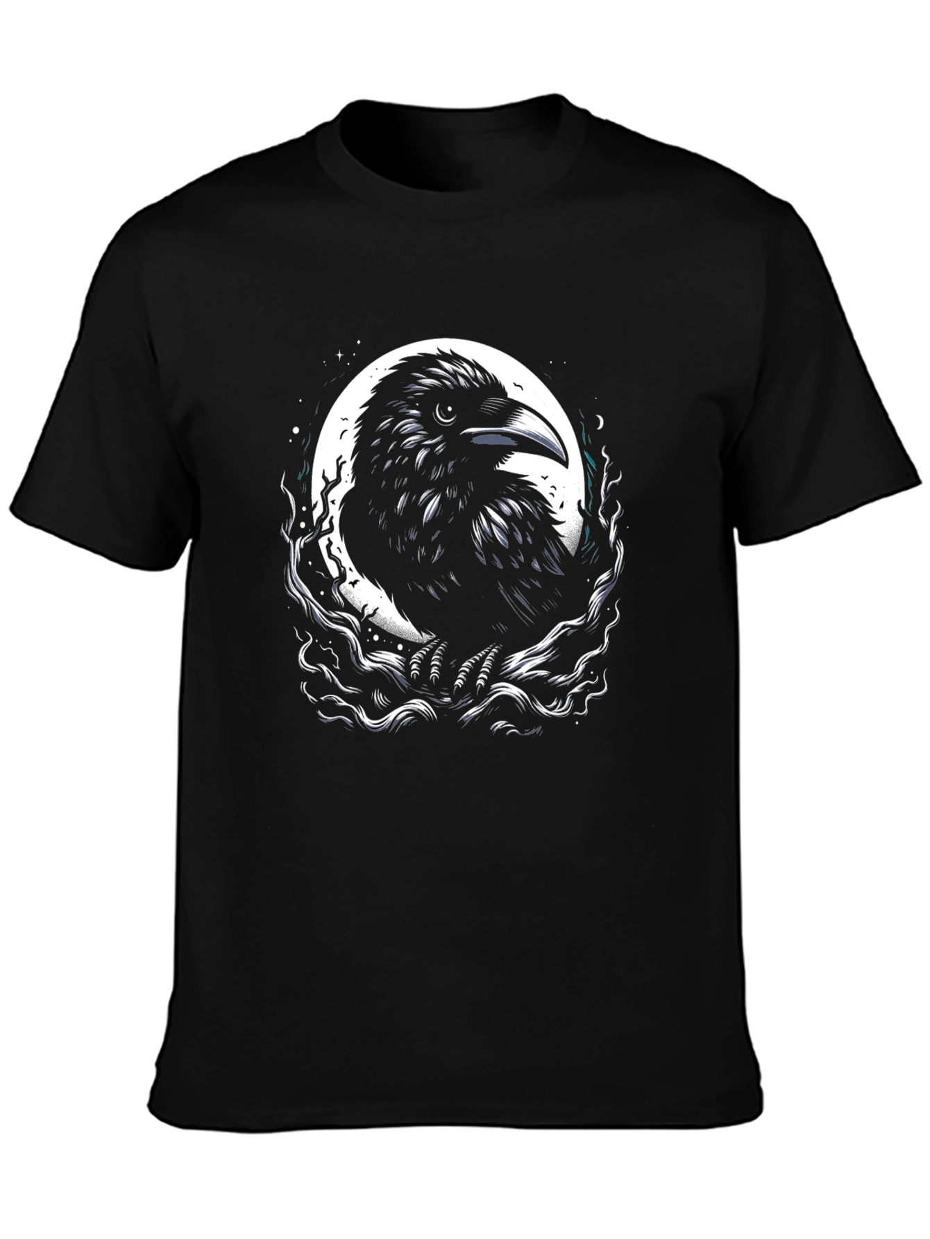 Raven Moon Graphic Tee - Black