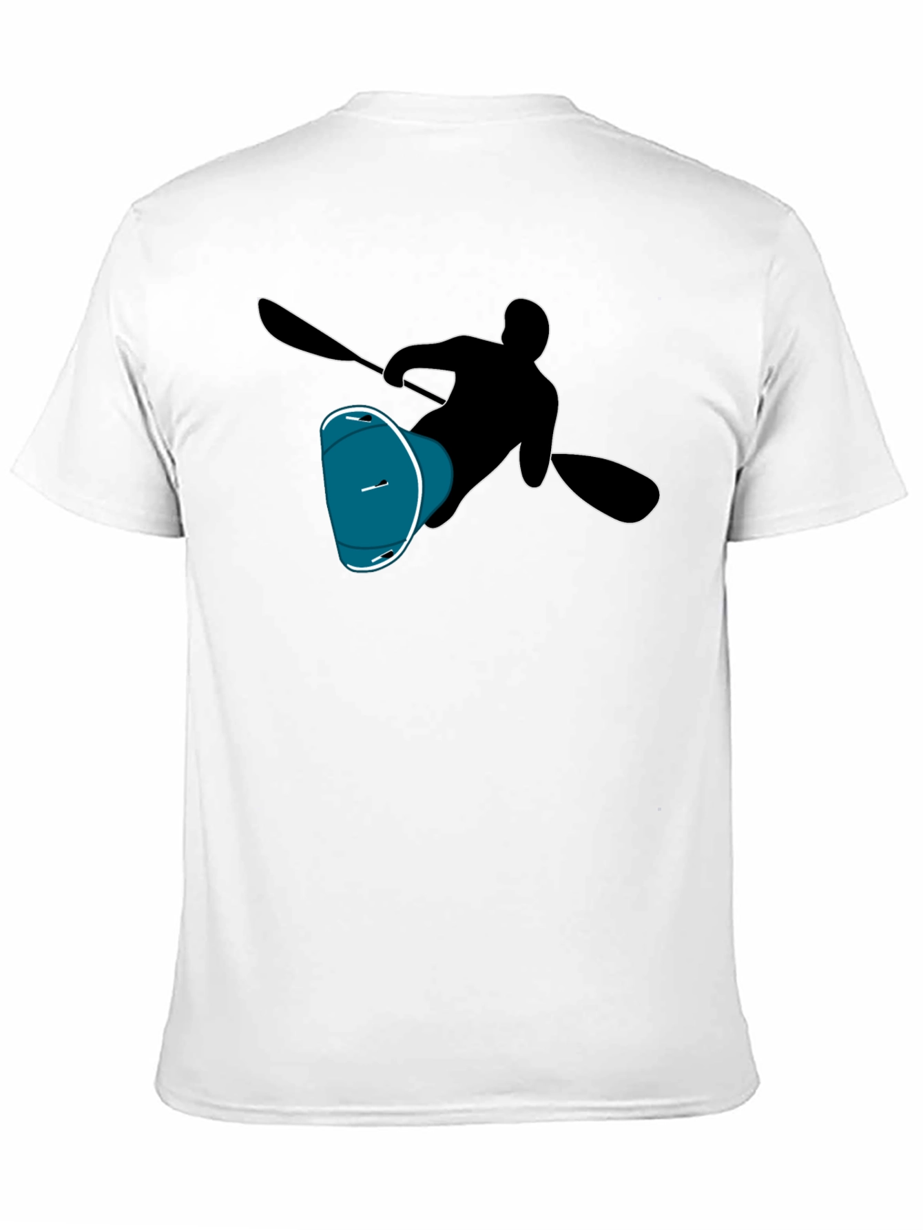 Kayaker Silhouette Tee - Black Cotton T-Shirt