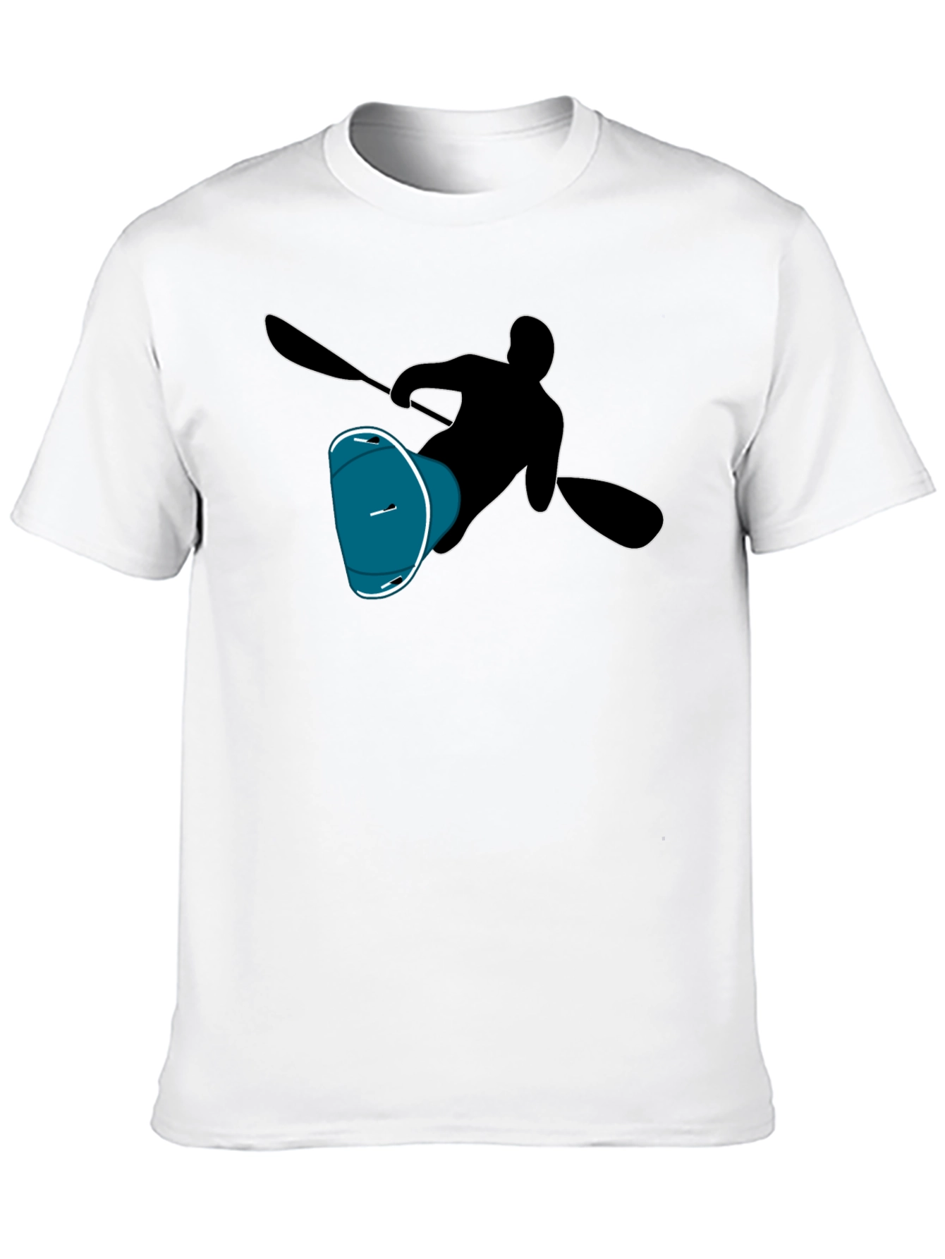 Kayaker Silhouette Tee - Black Cotton T-Shirt