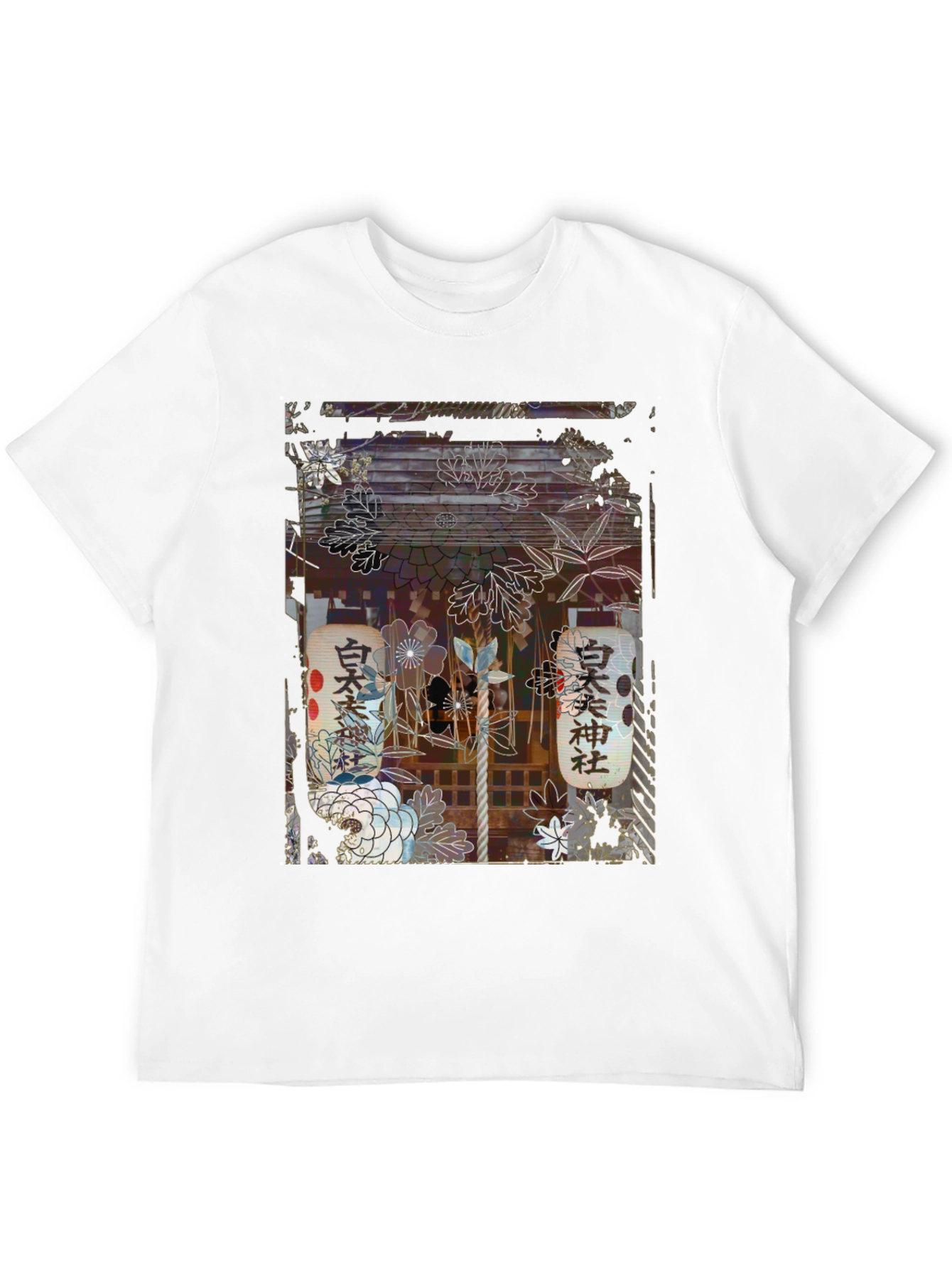 Japanese Shrine Graphic Tee - Unisex Black T-Shirt