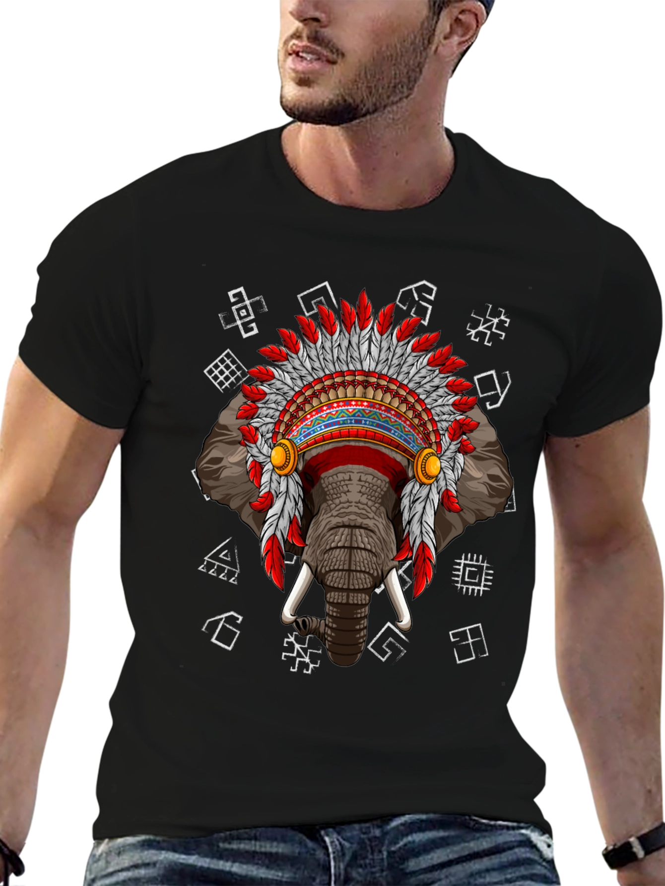 Elephant Indian Headdress T-Shirt