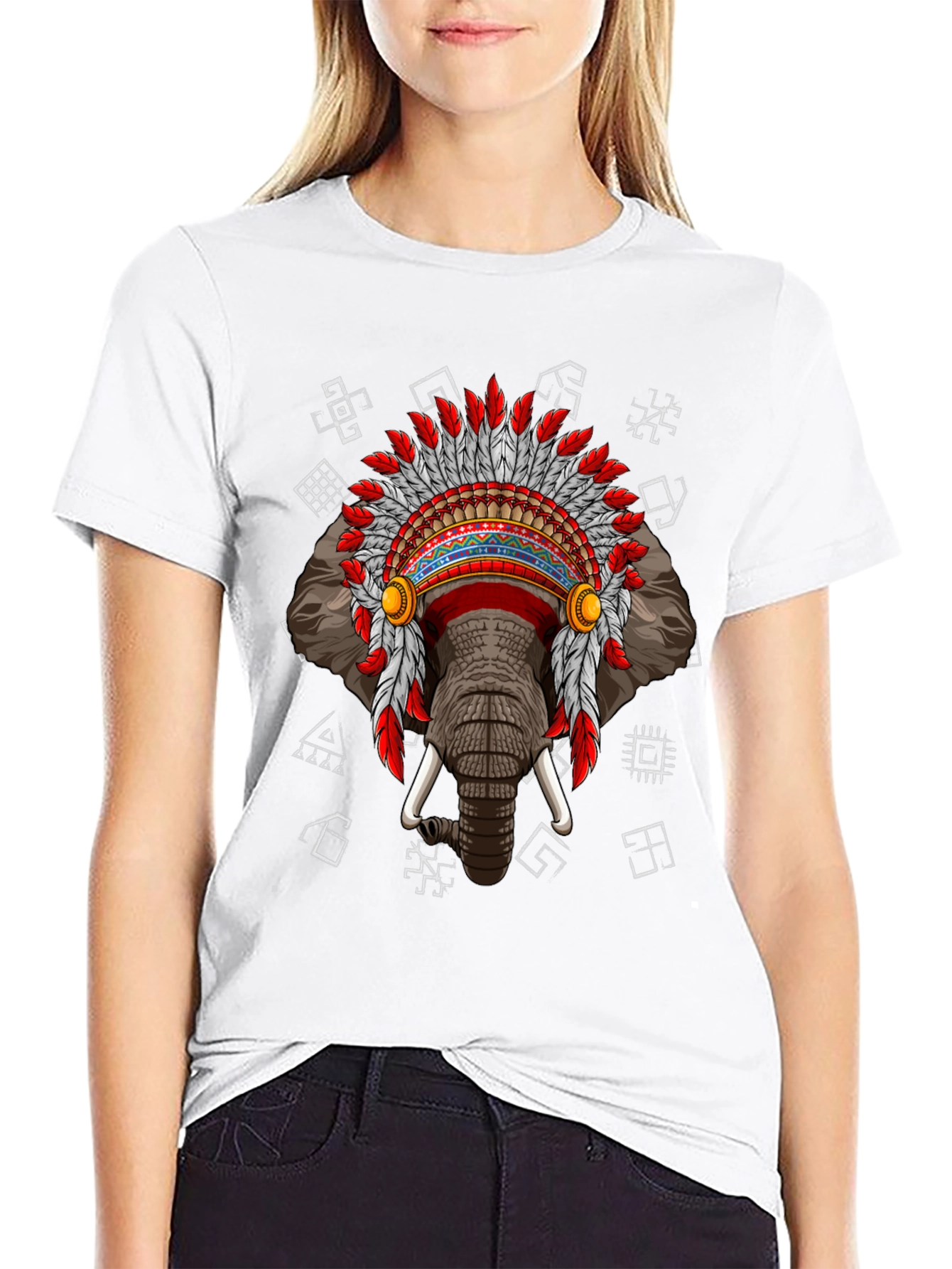 Elephant Indian Headdress T-Shirt