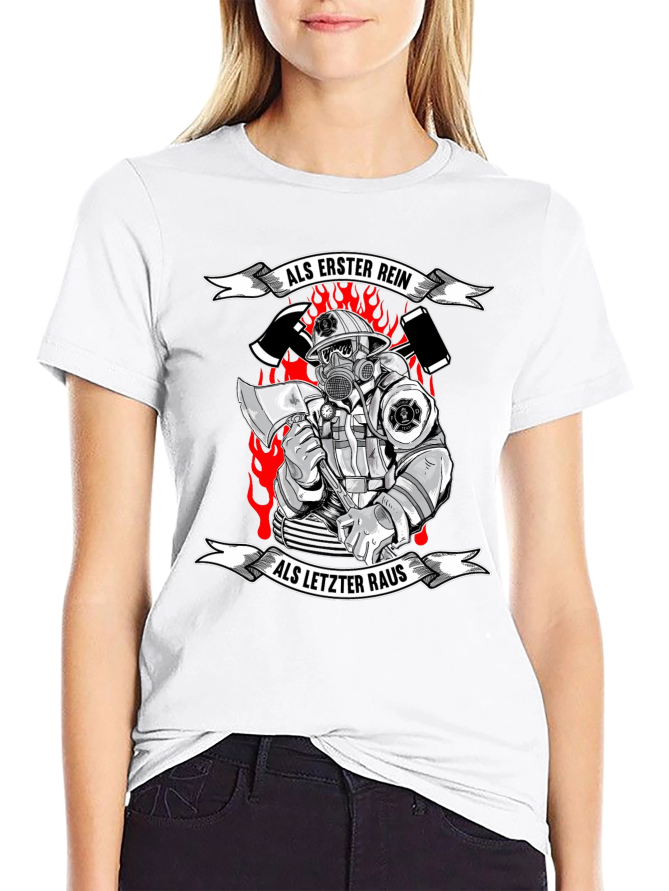 Firefighter T-Shirt - Als Erster Rein Als Letzter Raus