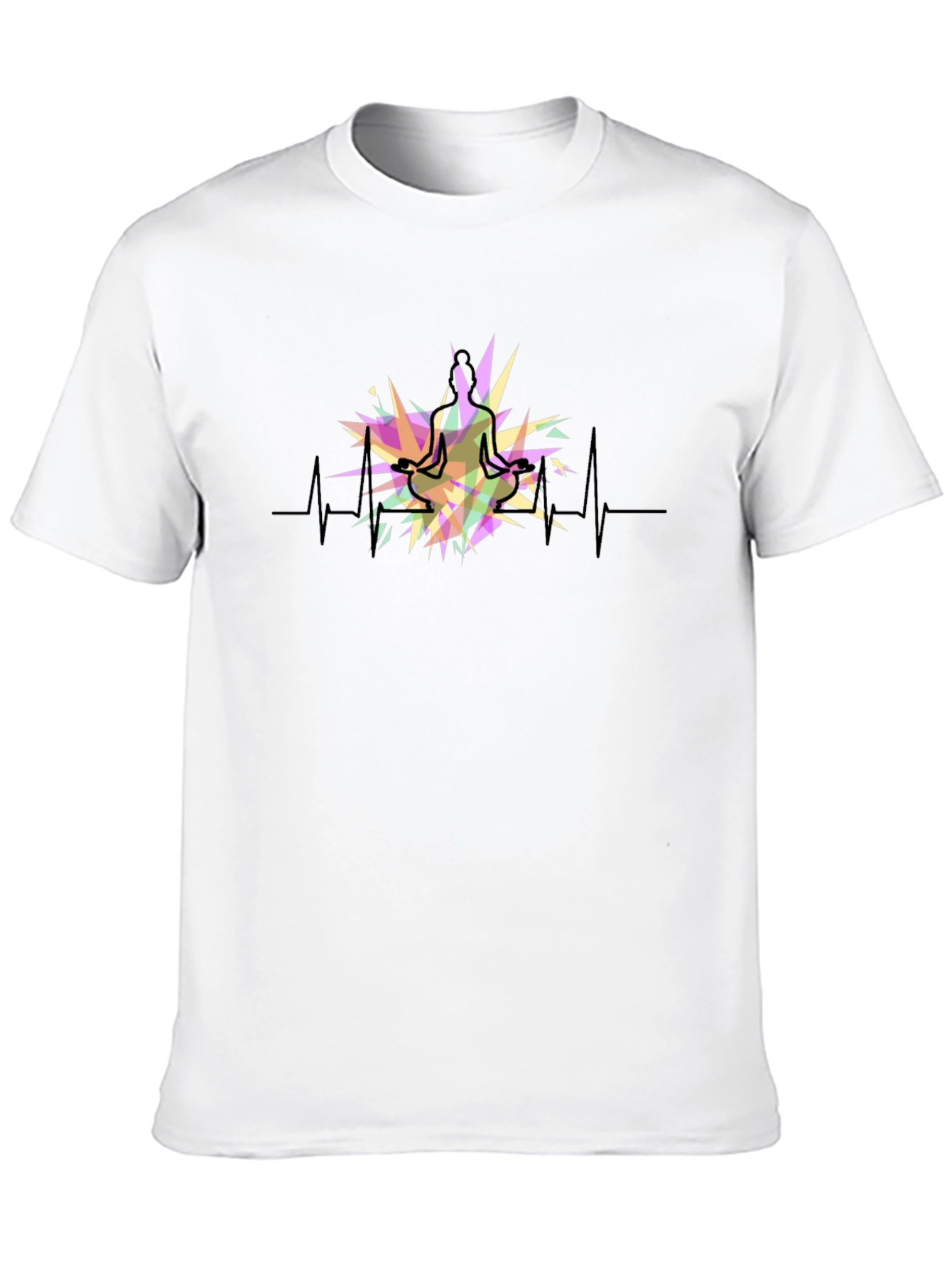 Yoga Heartbeat Graphic Black T-Shirt