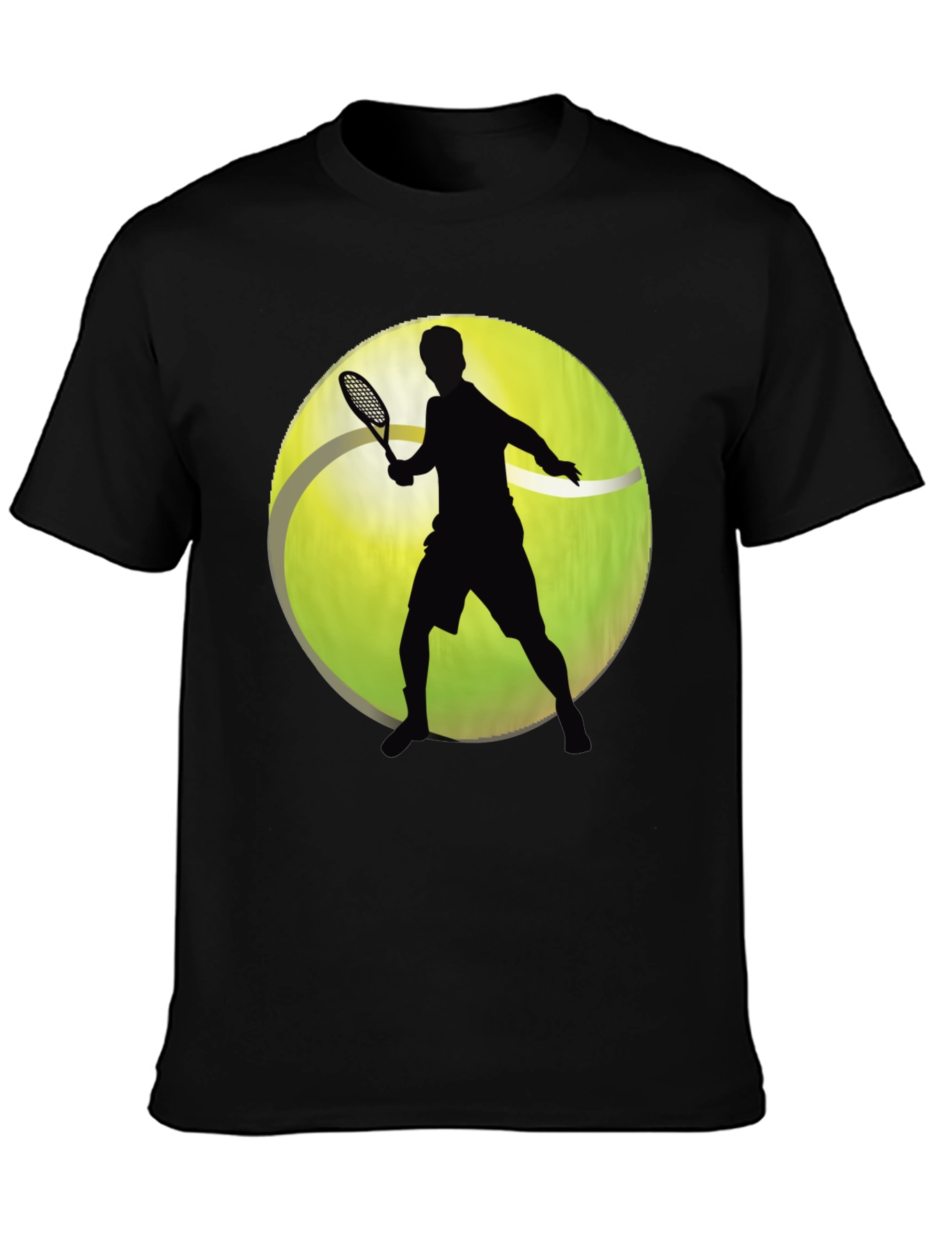 Tennis Player Graphic T-Shirt - Sporty Black Tee