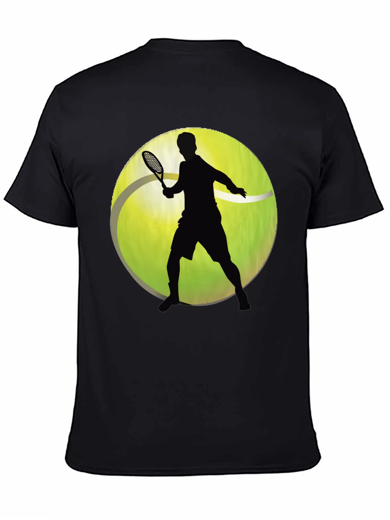 Tennis Player Graphic T-Shirt - Sporty Black Tee