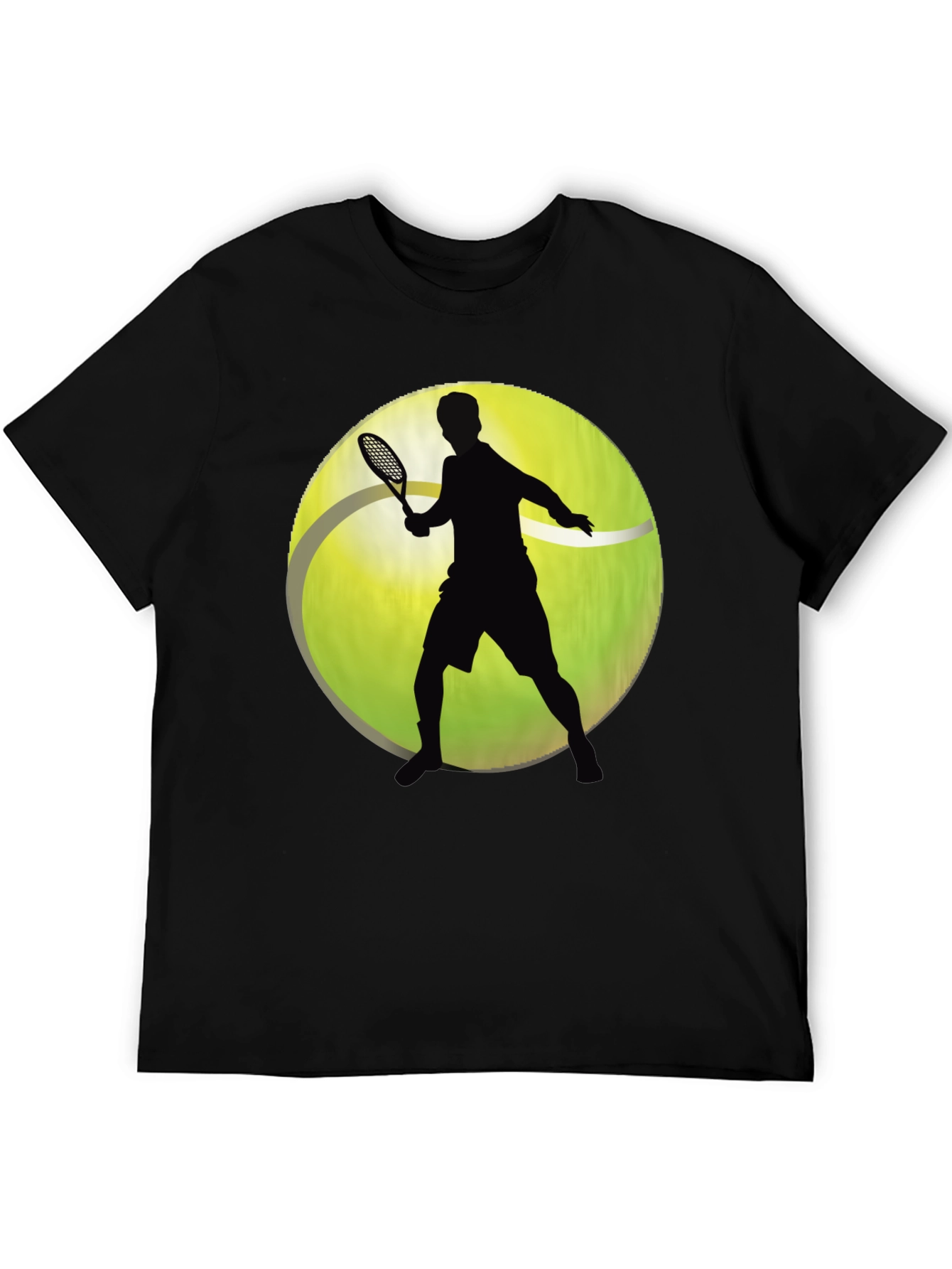 Tennis Player Graphic T-Shirt - Sporty Black Tee