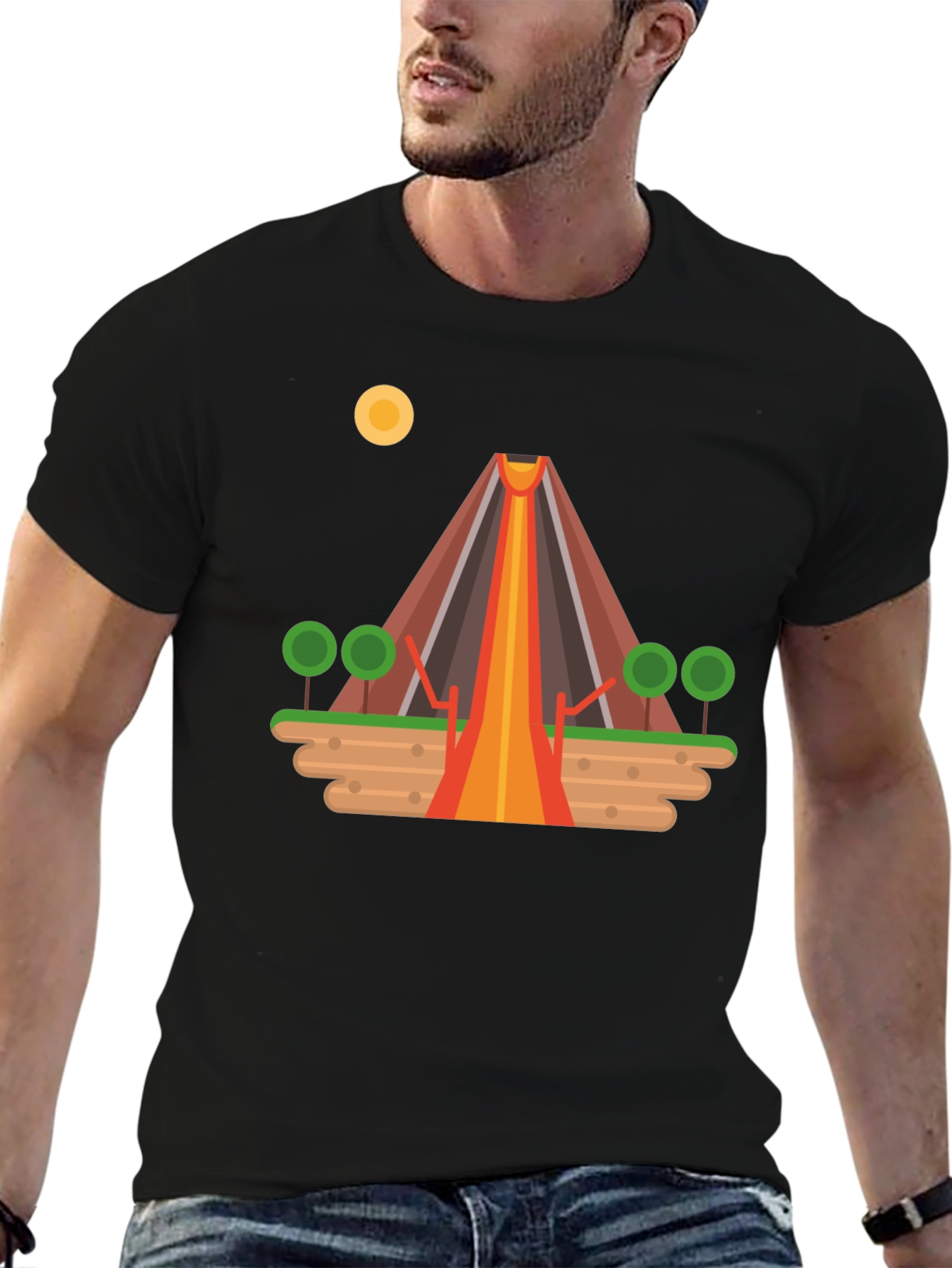 Volcano Graphic Tee - Black T-Shirt