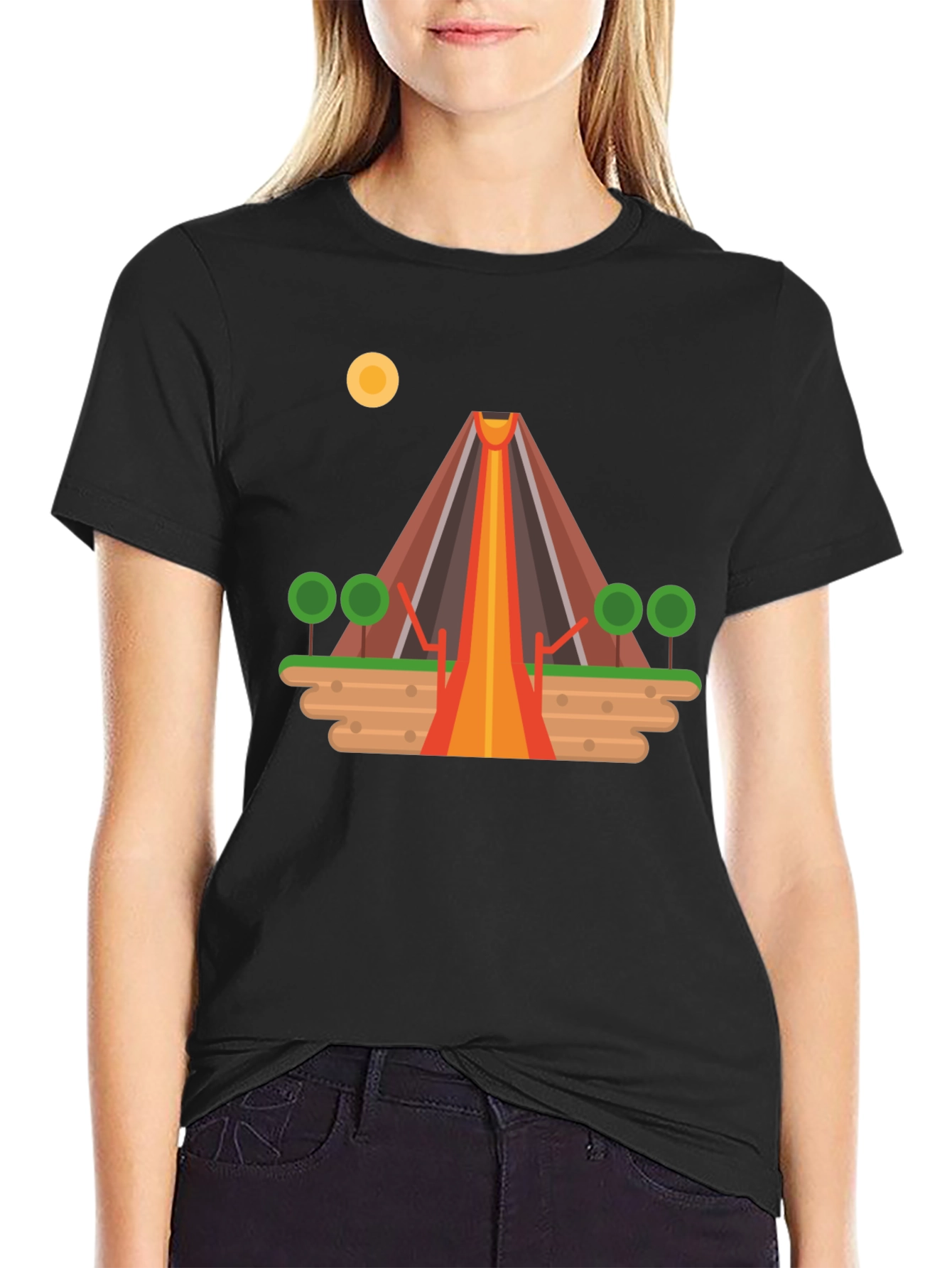 Volcano Graphic Tee - Black T-Shirt
