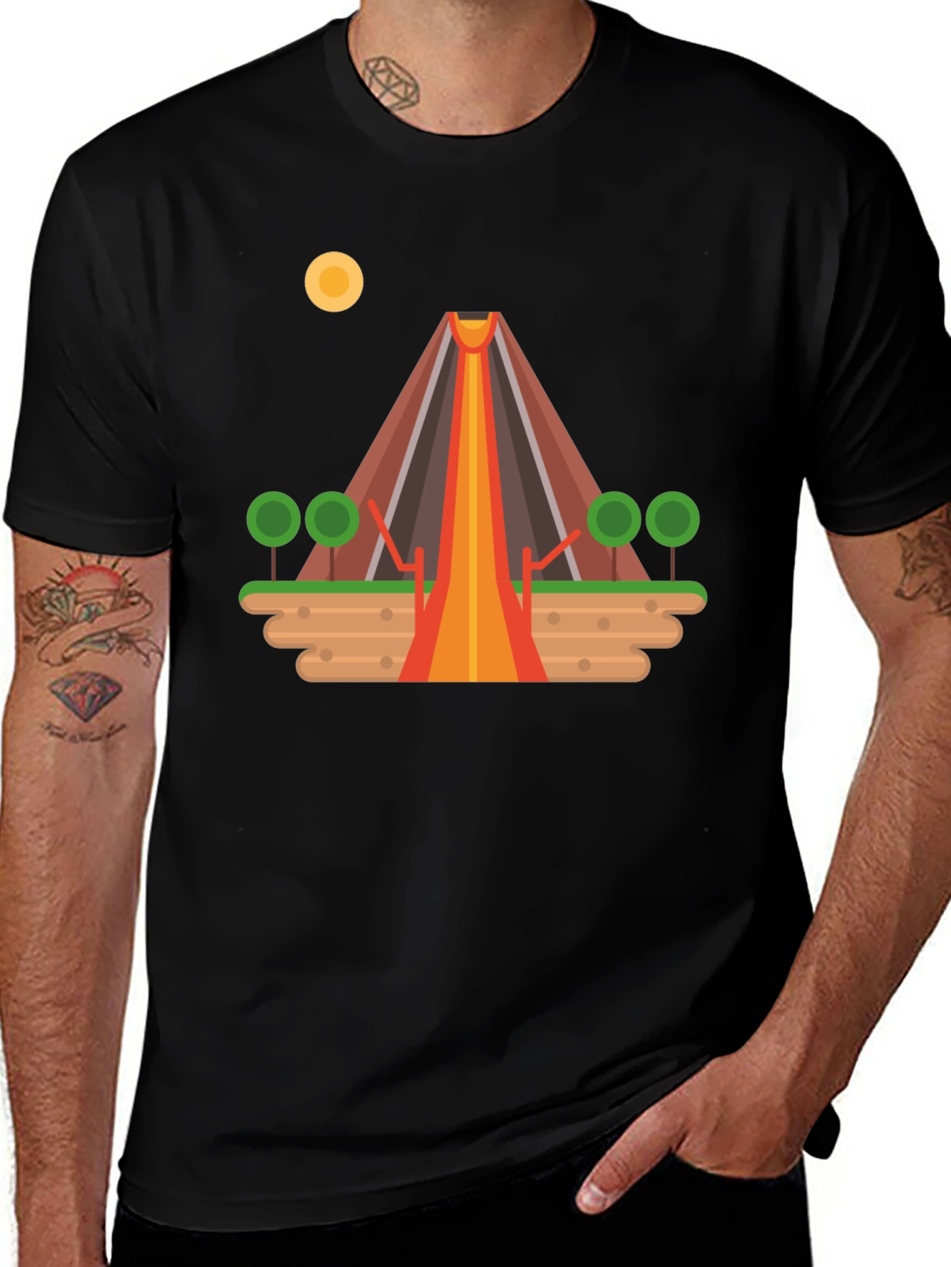 Volcano Graphic Tee - Black T-Shirt