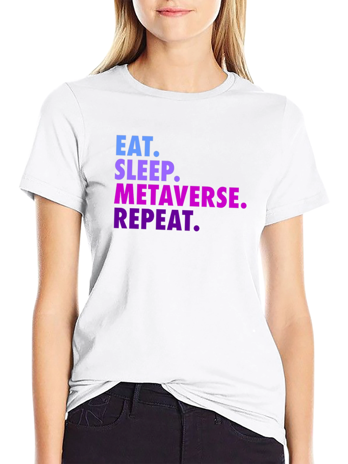 Eat Sleep Metaverse Repeat Graphic Tee